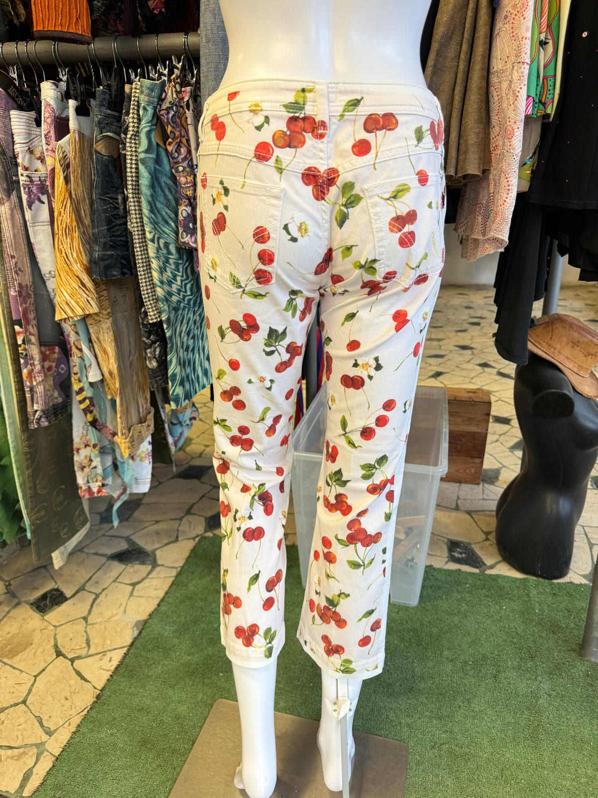 Jeans Dolce & Gabbana ciliegie rosse anni 00s