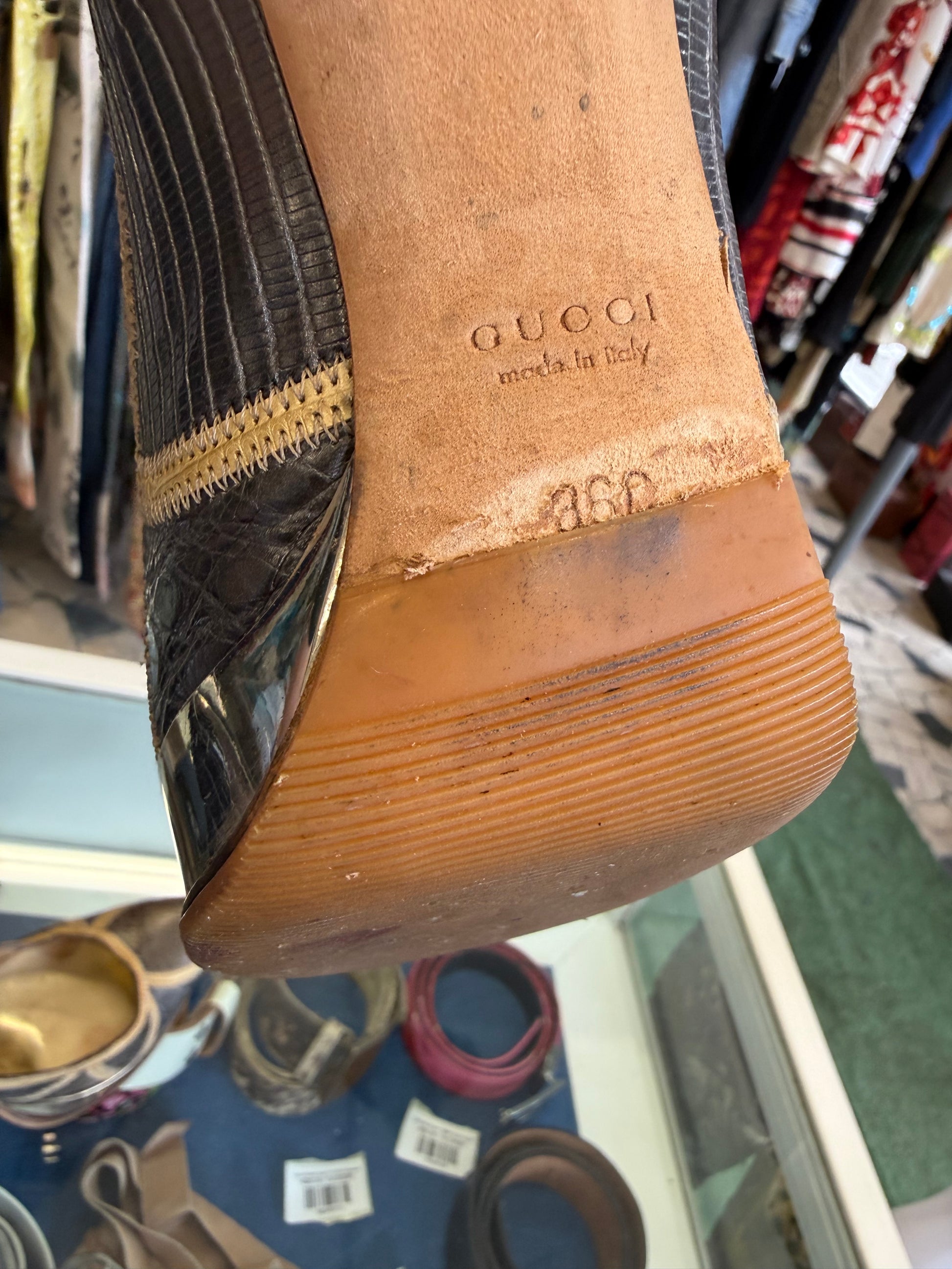 Tacchi Gucci FW2006 Patchwork pelle esotiche