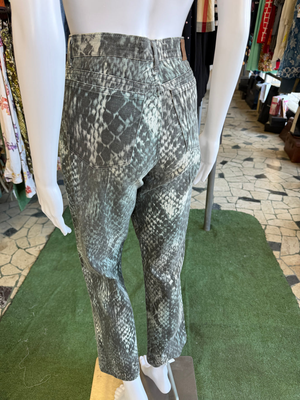 Jeans Roberto Cavalli pitone azzurro 00s