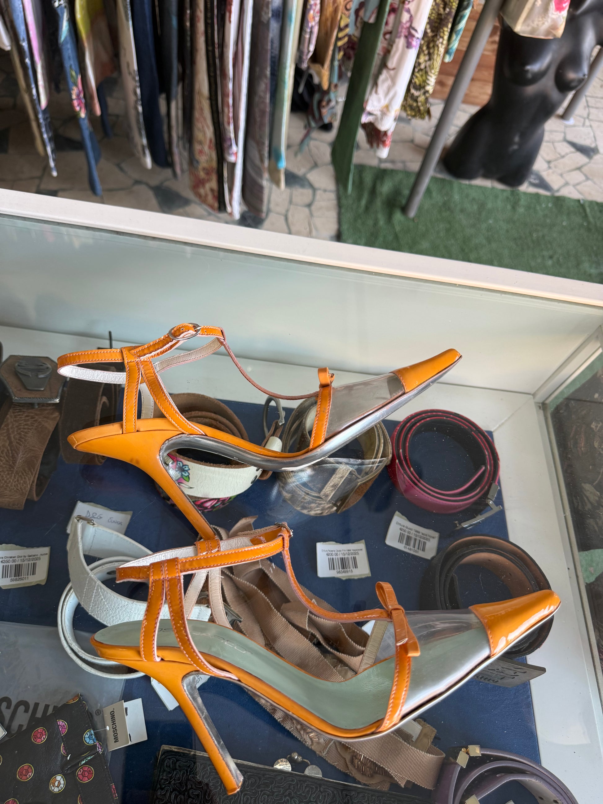 Tacchi Dsquared2 pelle e plastica nuovi 2000s