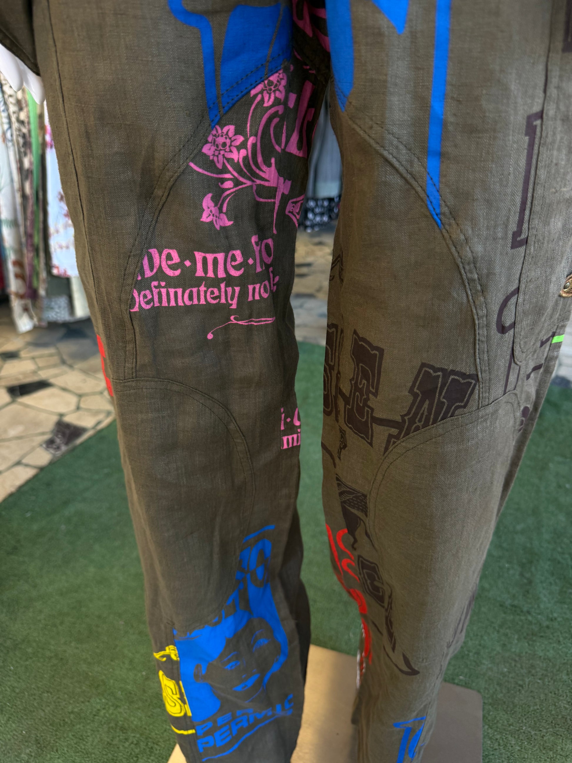 Pantalone Dolce & Gabbana cargo FW2004 lino stampato  nuovo