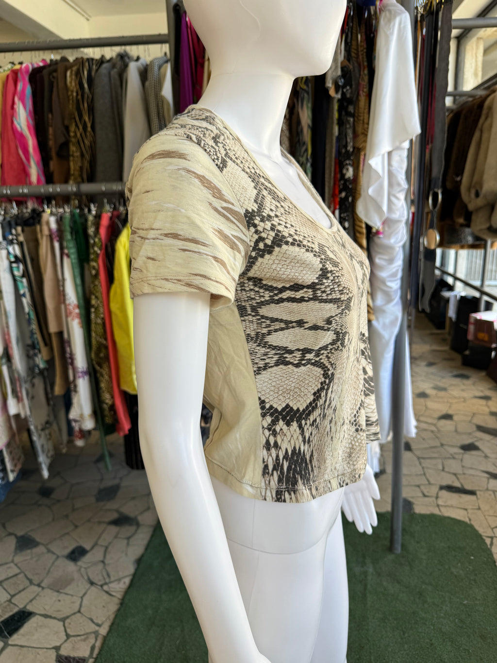 Top Roberto Cavalli pitone sfumato 2000s