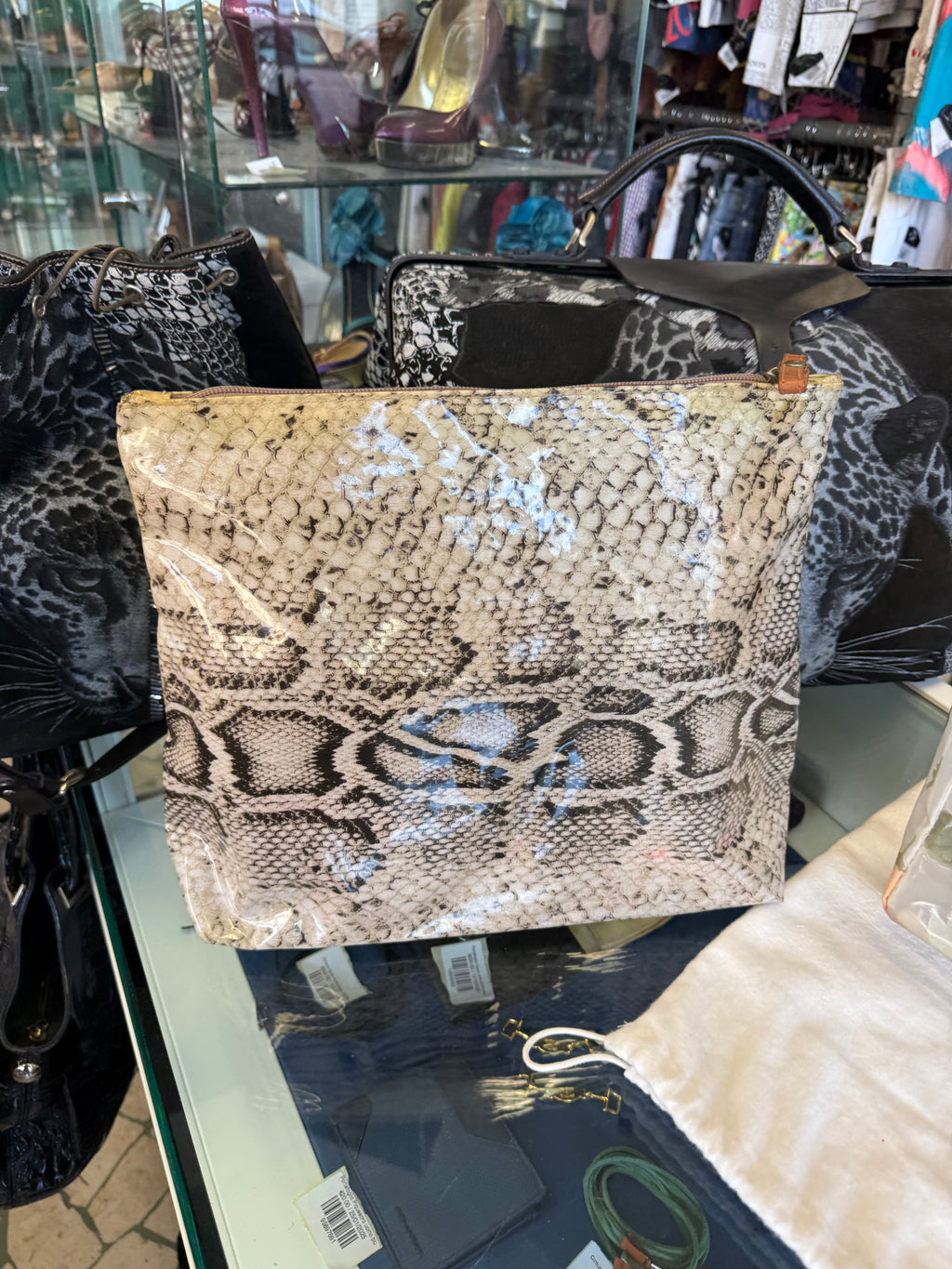 Borsa a spalla Roberto Cavalli SS1998 pitone e rose