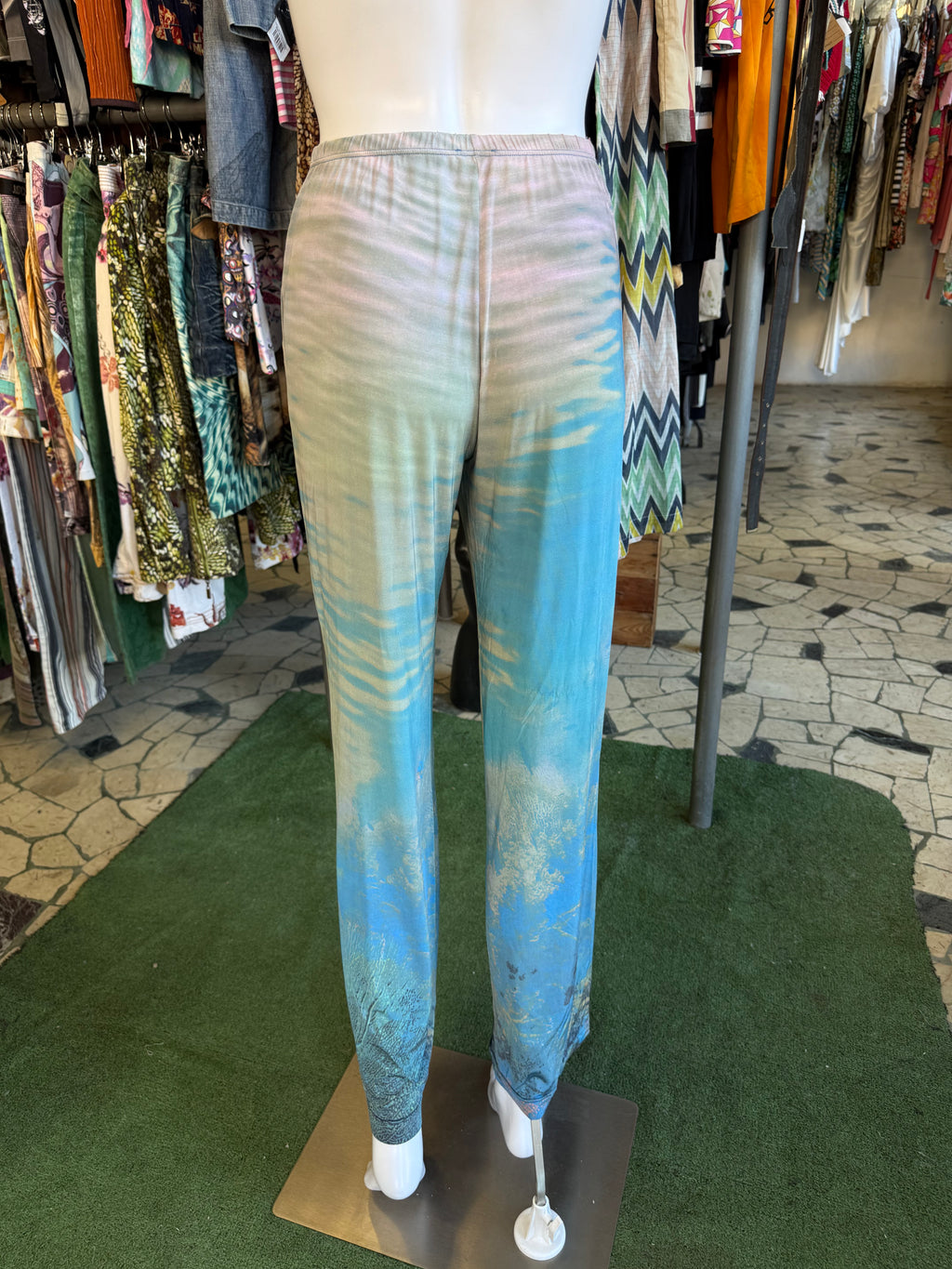 Pantalone Roberto Cavalli stampa barriera corallina 90s