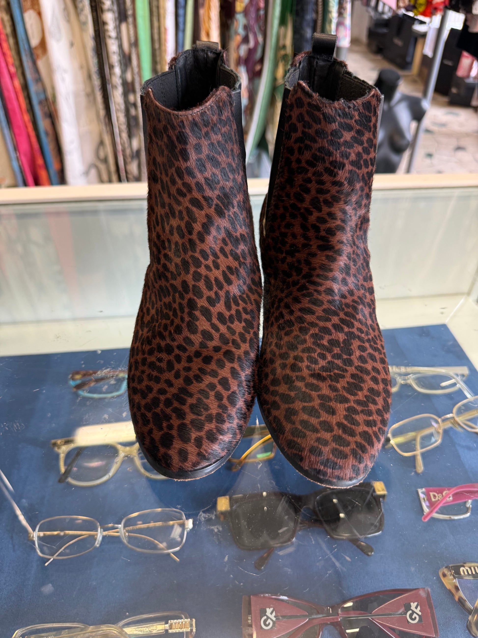 Polacchini Max Mara in cavallino stampa leopardo