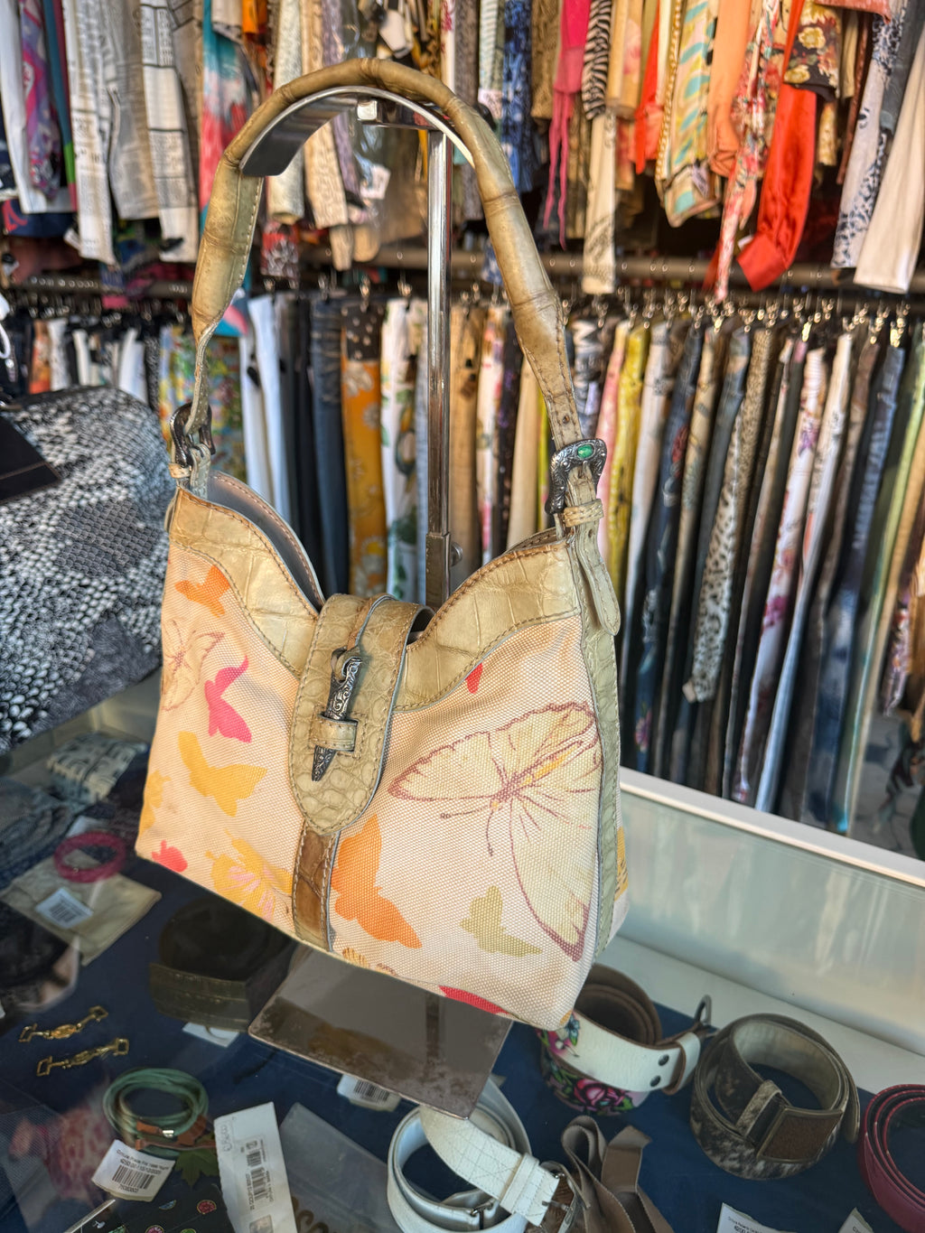 Borsa Valentino Garavani SS2004 farfalle e pelle croco
