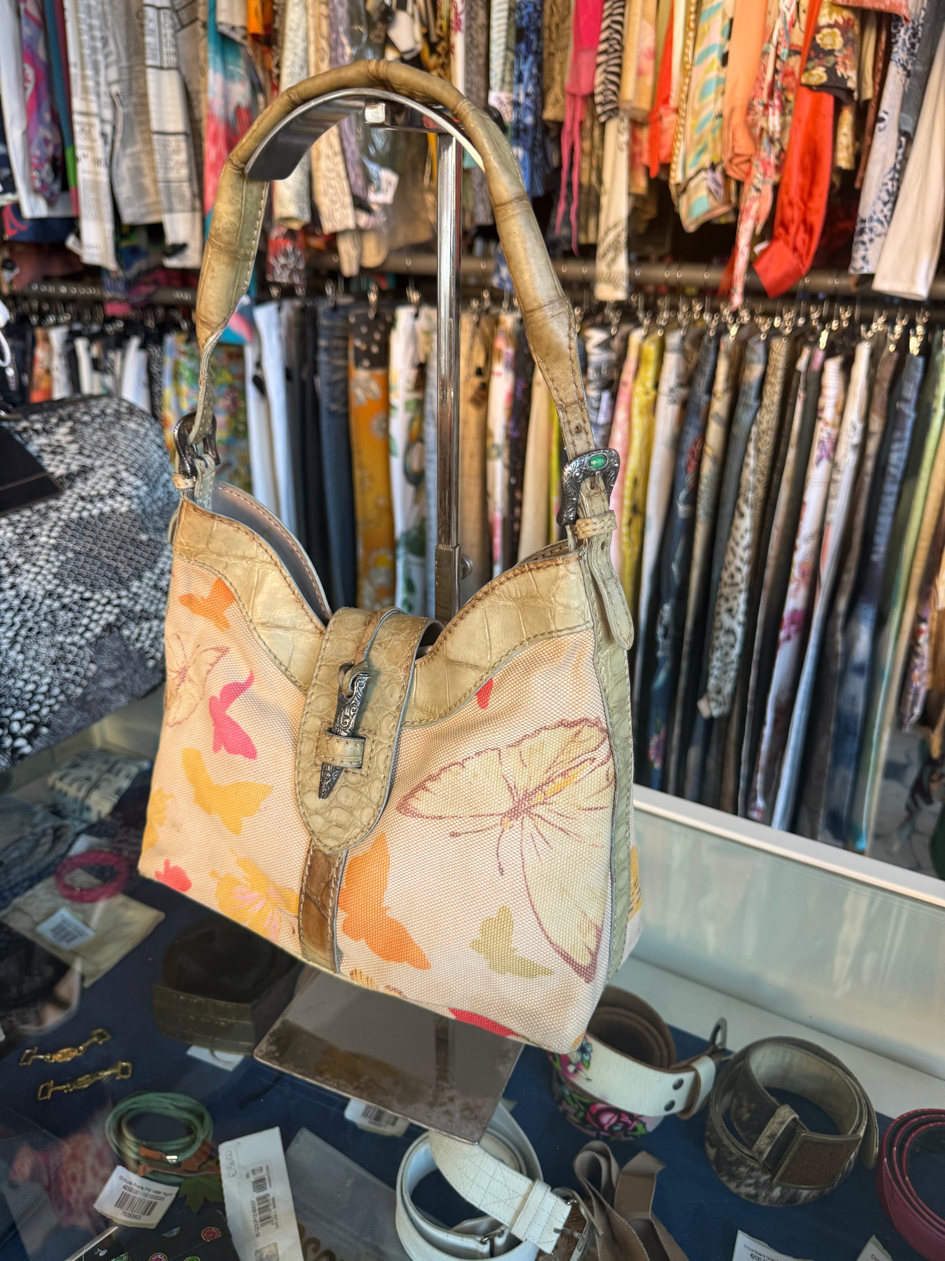 Borsa Valentino Garavani SS2004 farfalle e pelle croco