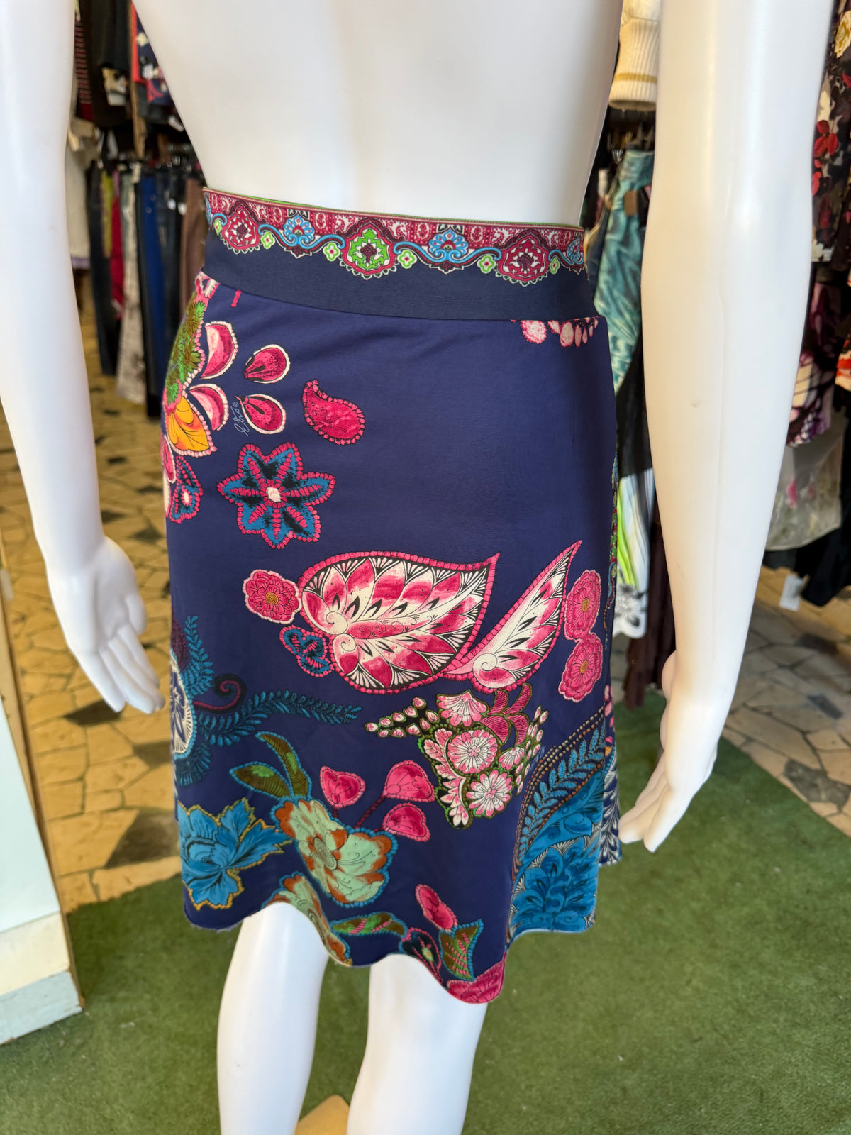 Gonna Etro stampa fiori e iconico paisley 2010s