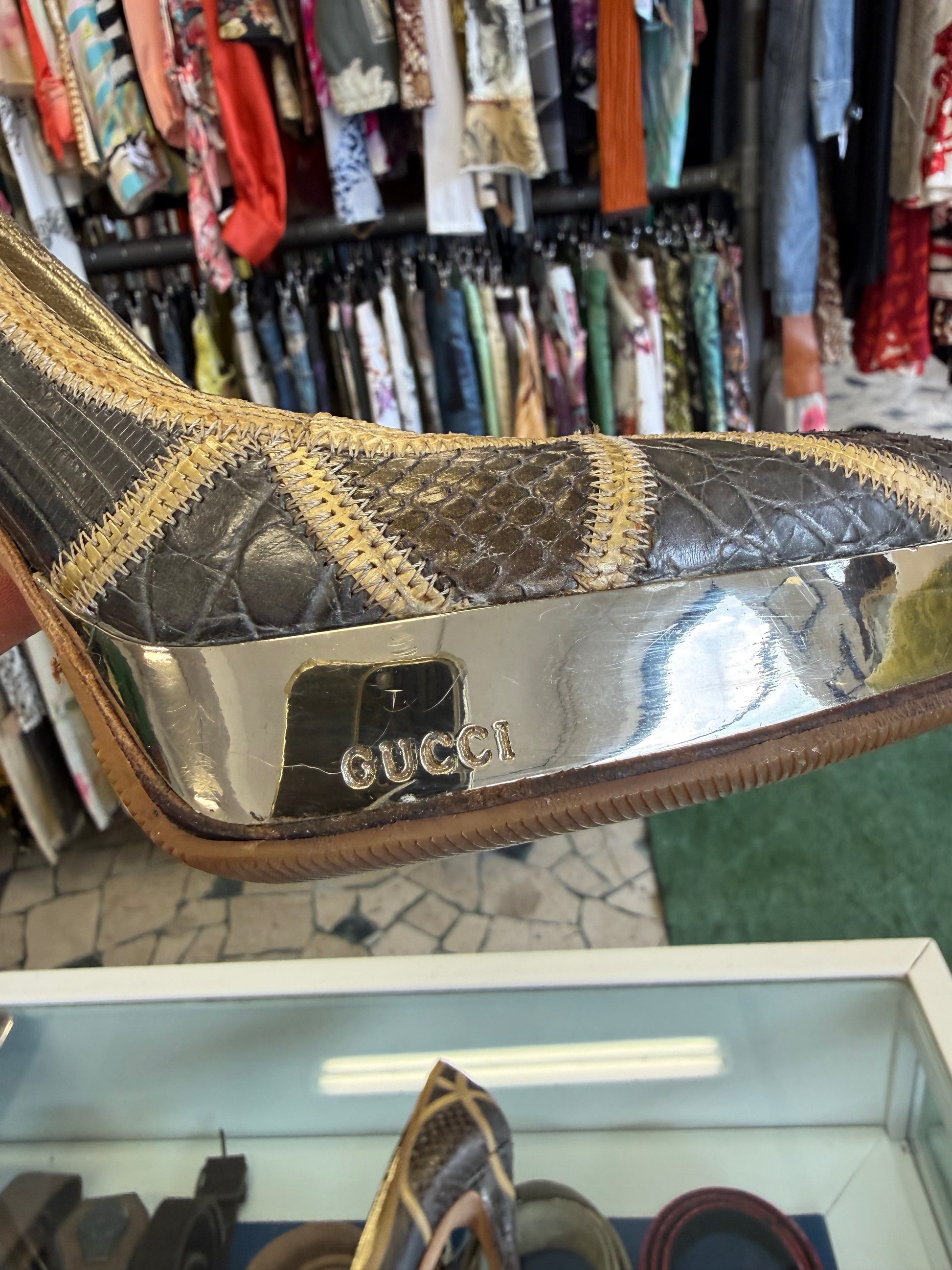 Tacchi Gucci FW2006 Patchwork pelle esotiche
