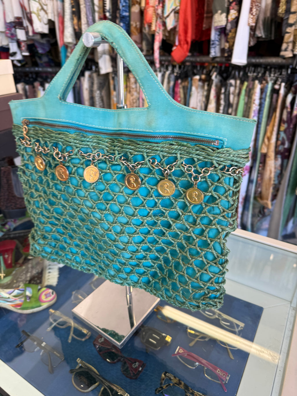 Borsa estiva Roberta Di Camerino paglia intrecciata 60s