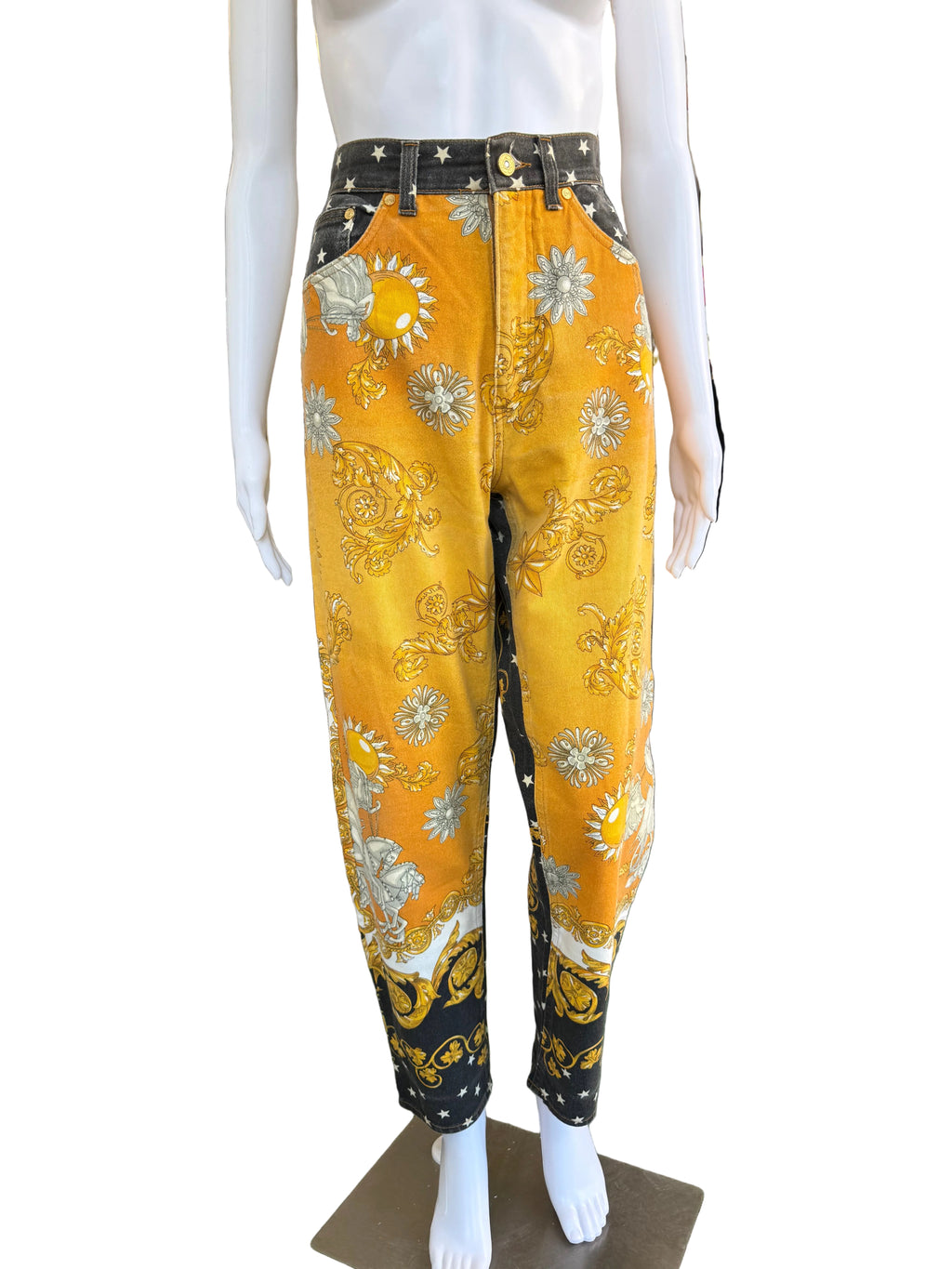 Jeans Roberto Cavalli barocco Pegaso 1990s