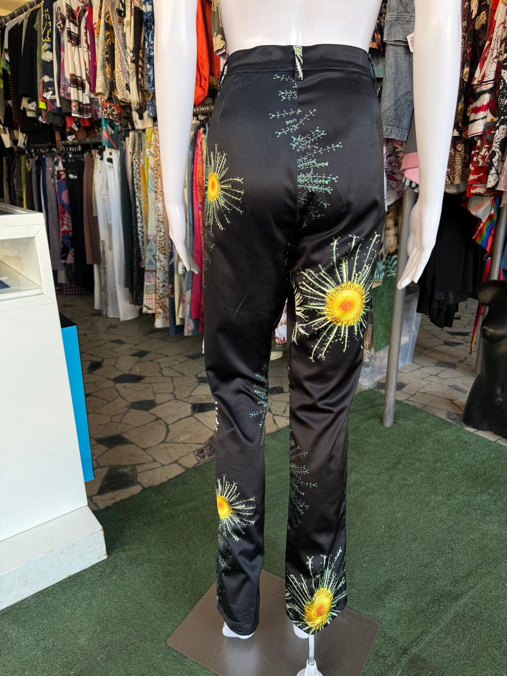 Pantaloni Moschino fiori a microscopio 90s 44