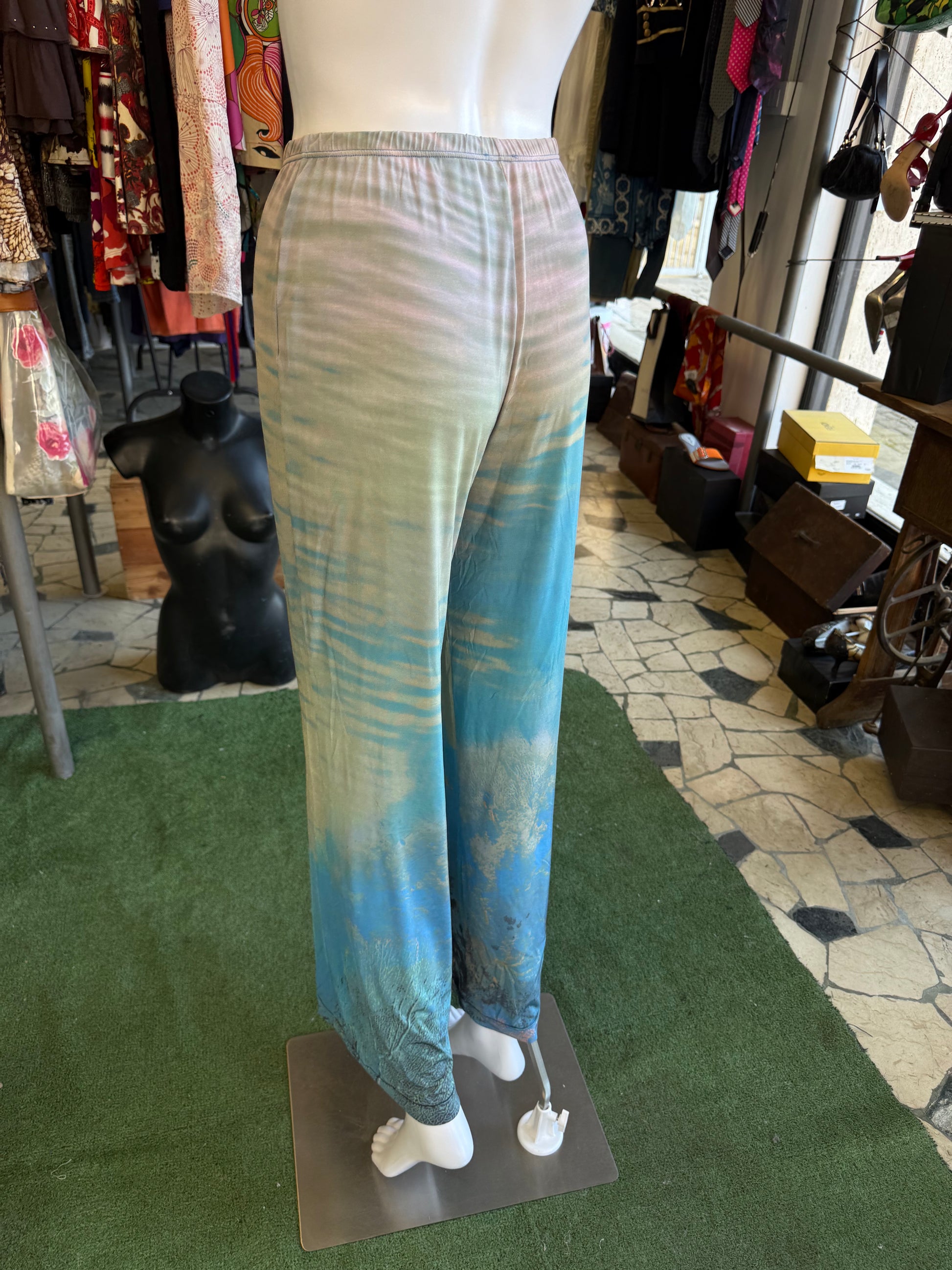 Pantalone Roberto Cavalli stampa barriera corallina 90s