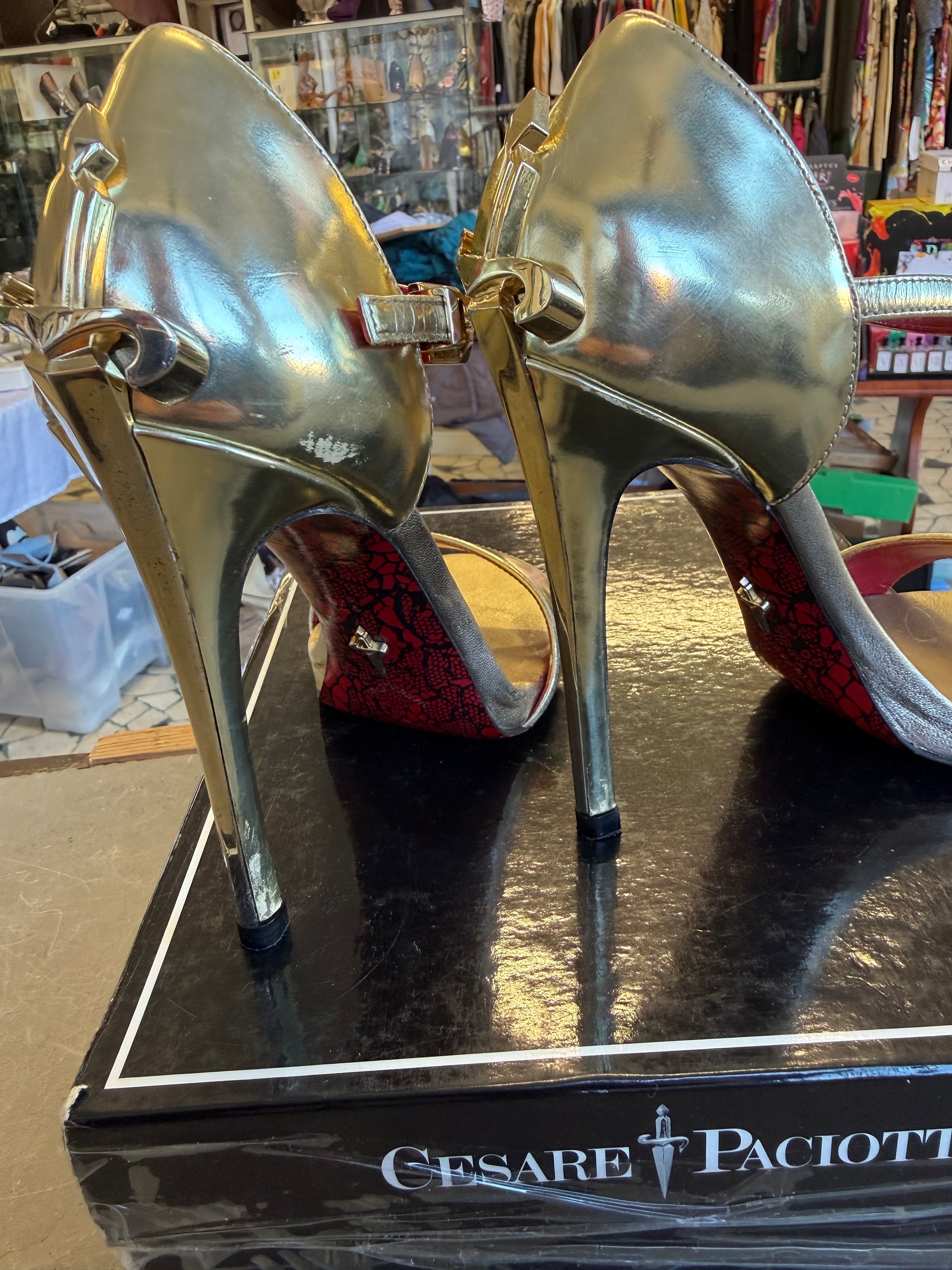 Cesare Paciotti sandali Dagger Heels Lady Blade oro 37