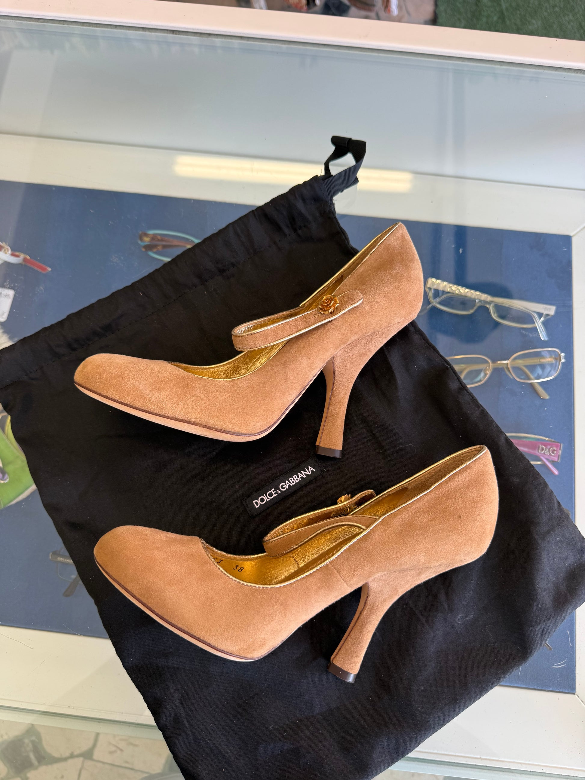 Décolleté Dolce & Gabbana camoscio beige 2010s nuove