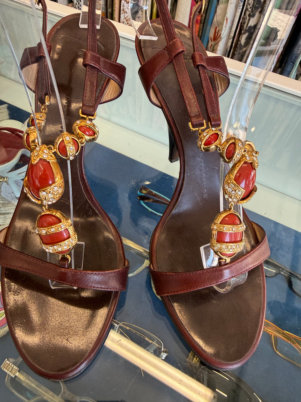 Sandali gioiello Giuseppe Zanotti corallo 00s