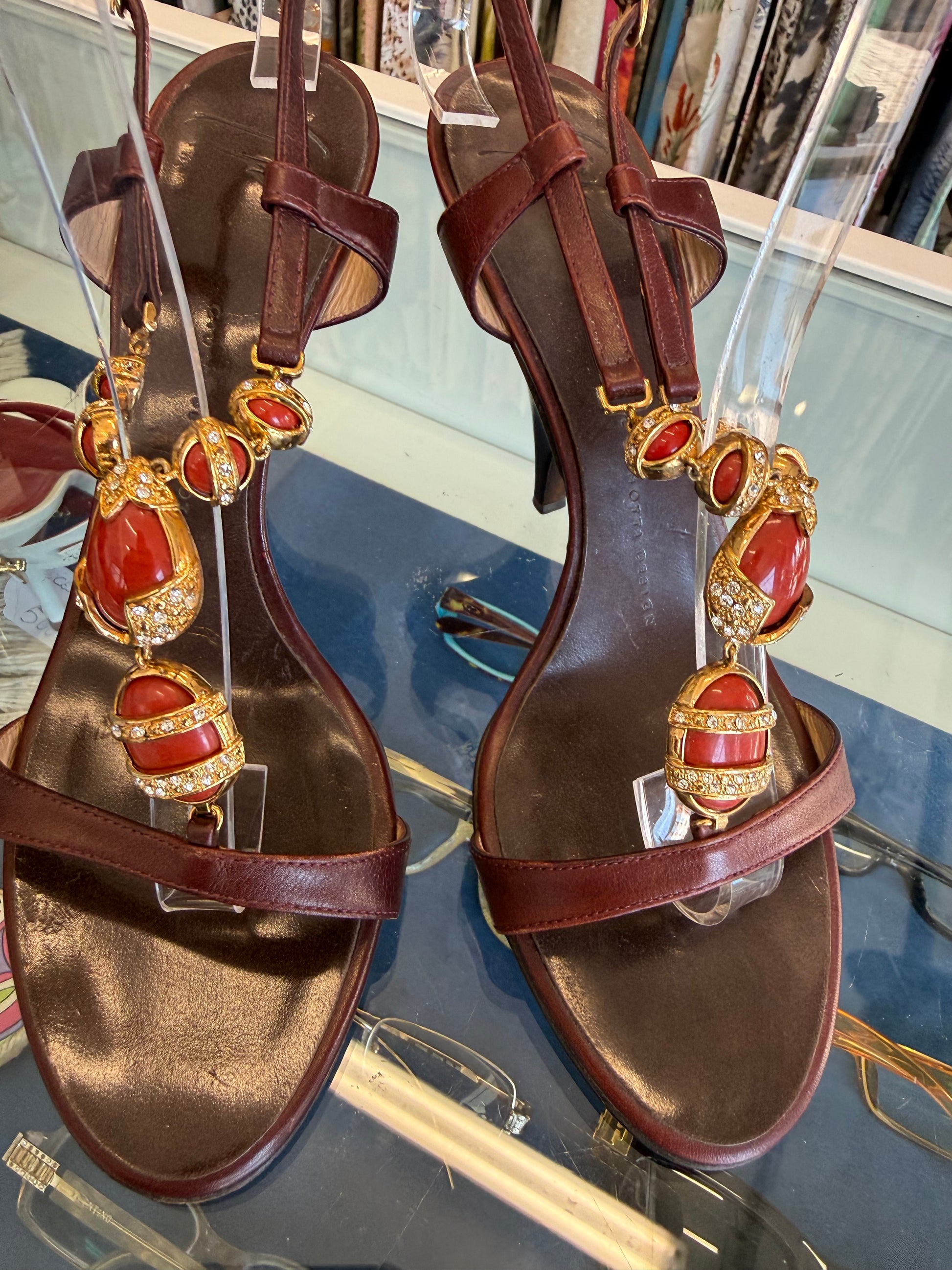 Sandali gioiello Giuseppe Zanotti corallo 00s