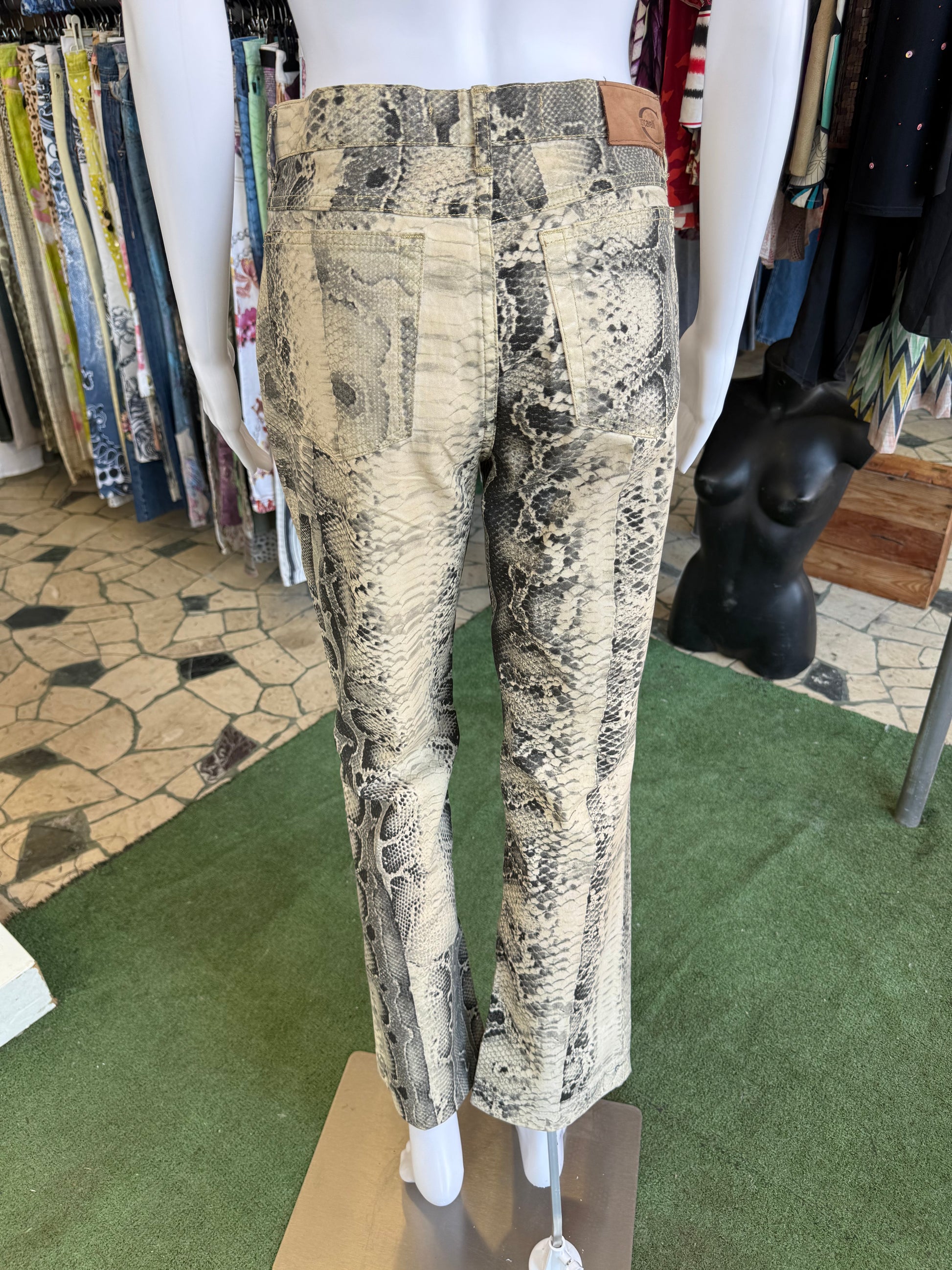 Jeans Roberto Cavalli pitone naturale 00s