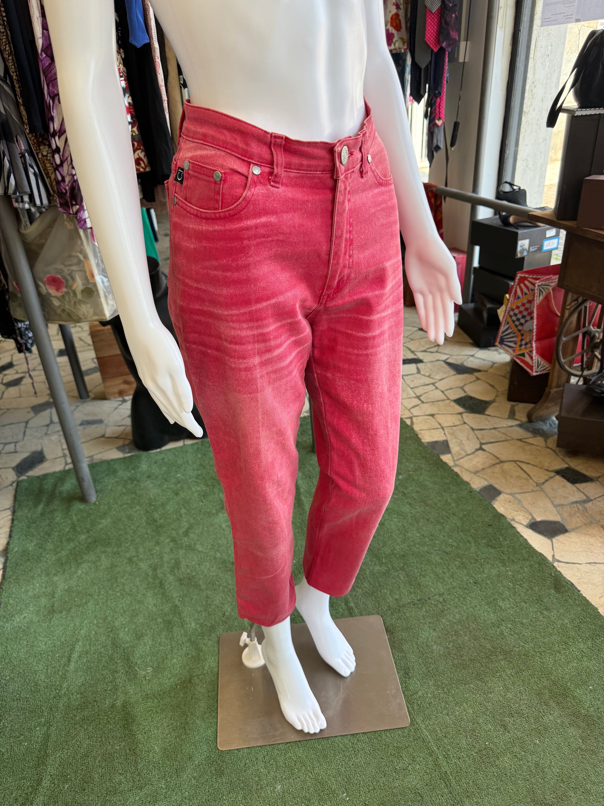 Jeans Roberto Cavalli fucsia sabbiato 90s