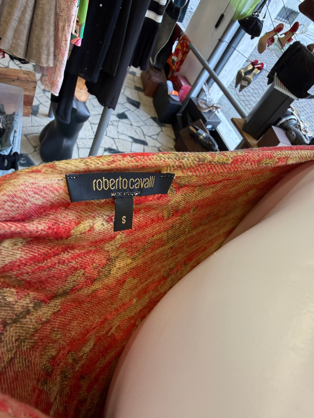 Completo Roberto Cavalli FW2002 pied de pul rosso degradé