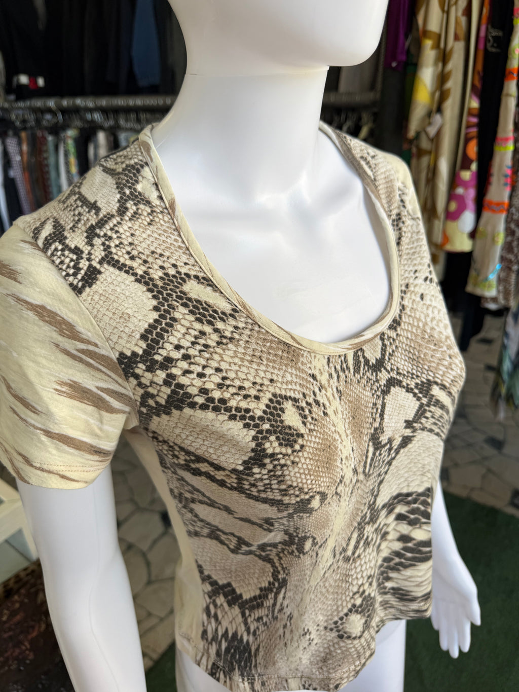Top Roberto Cavalli pitone sfumato 2000s