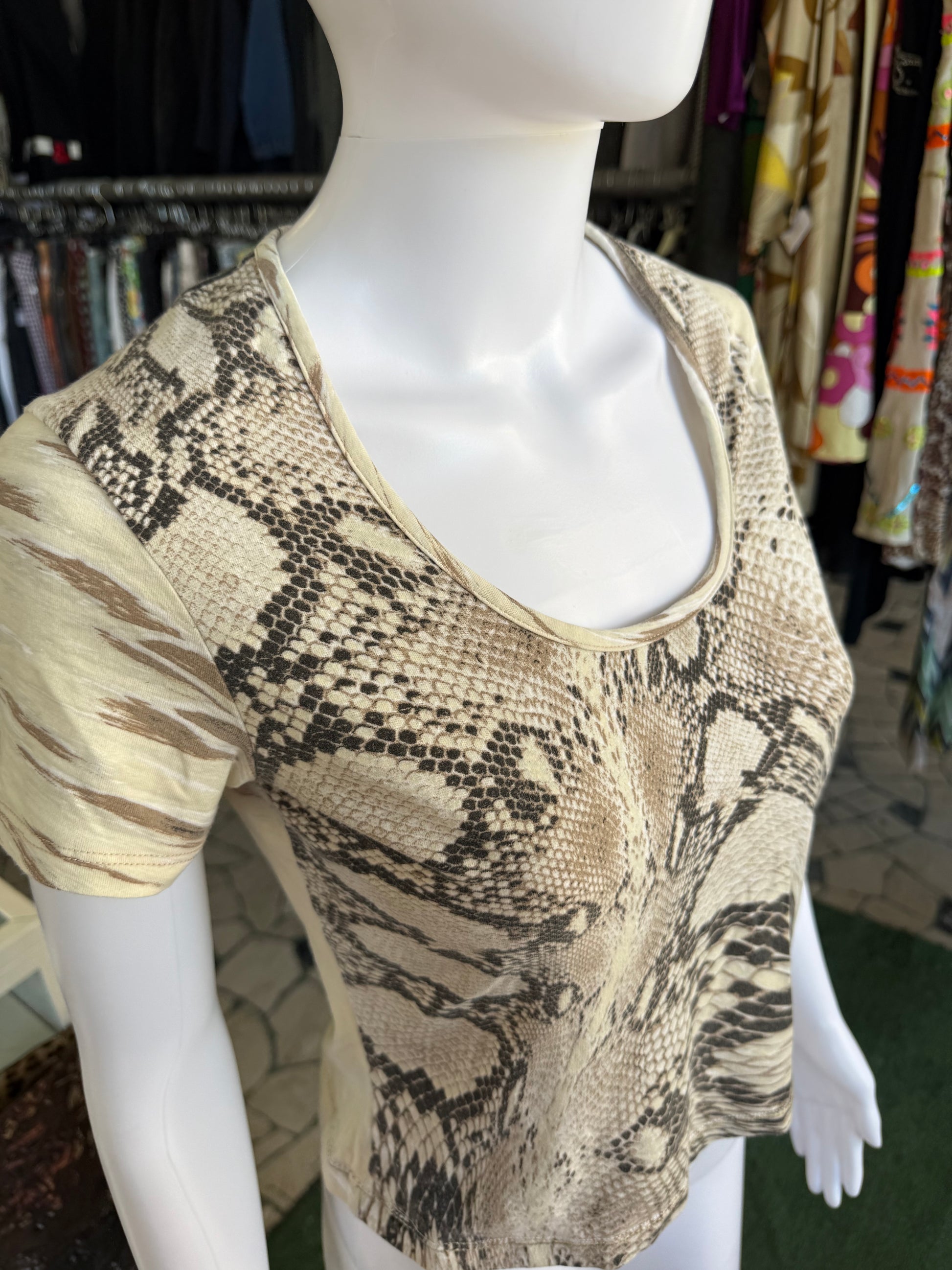 Top Roberto Cavalli pitone sfumato 2000s