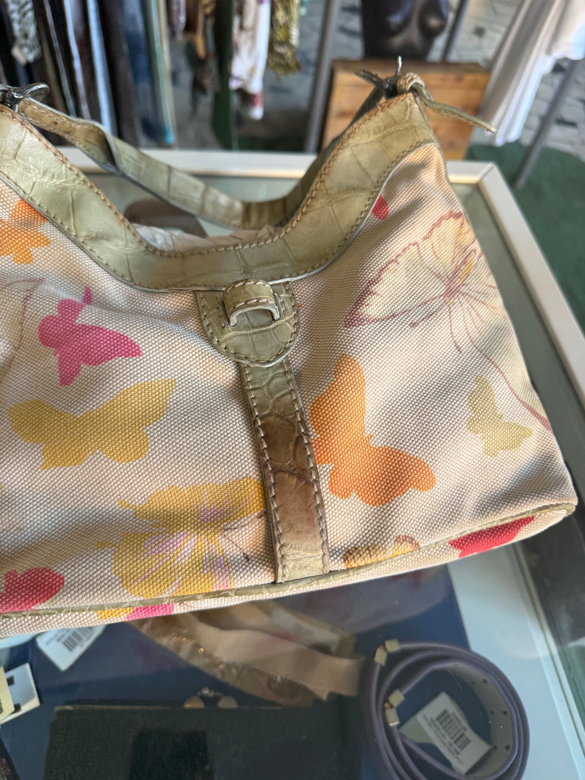 Borsa Valentino Garavani SS2004 farfalle e pelle croco