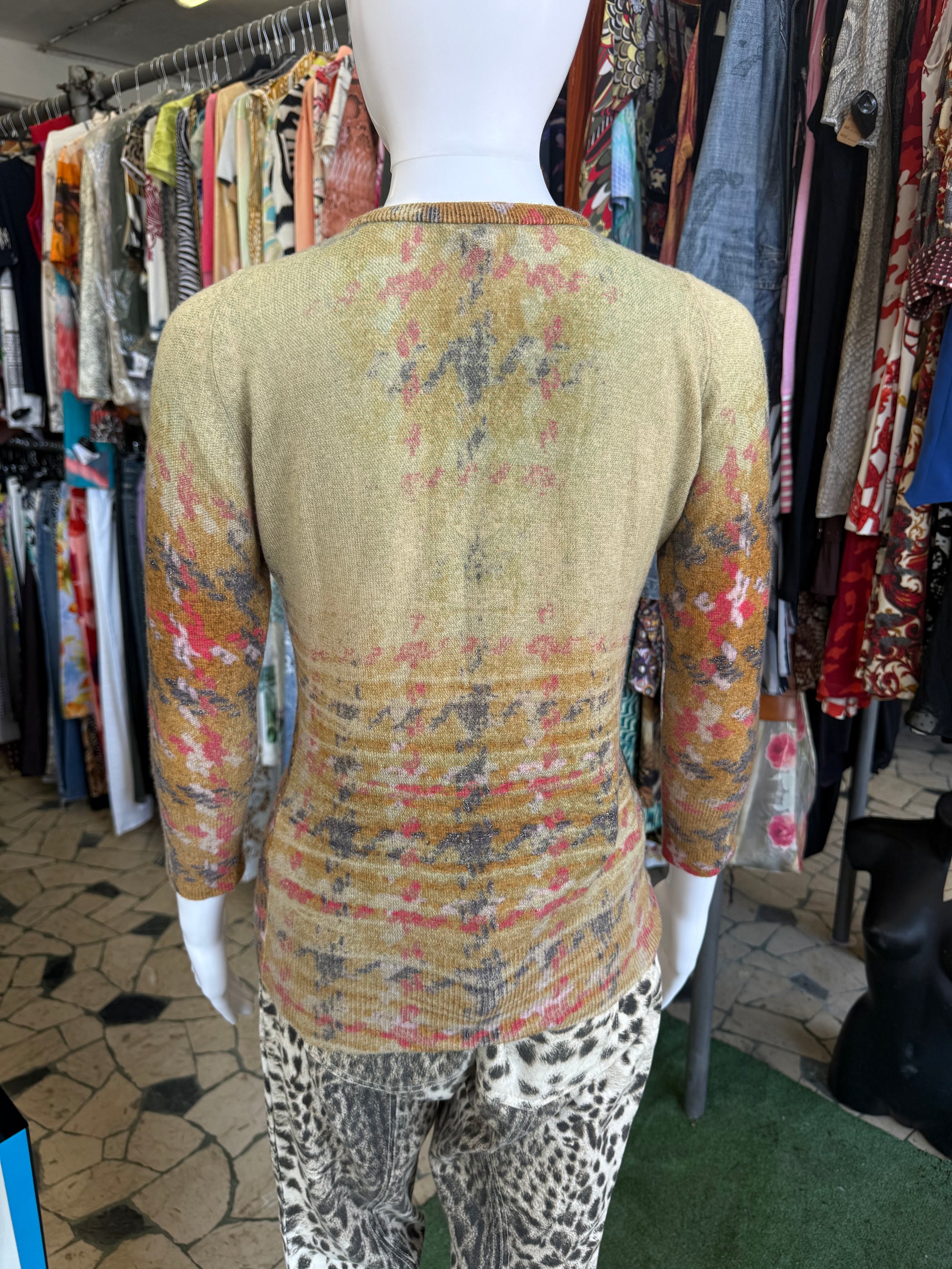 Cardigan Roberto Cavalii FW2002 pied de poule degradè