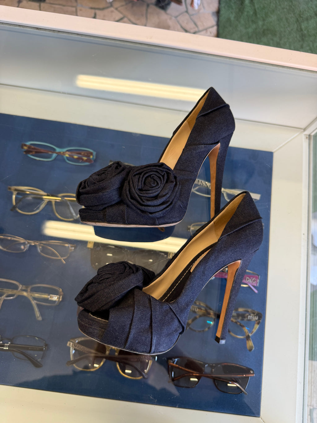 Décolleté Moschino in denim rose 00s