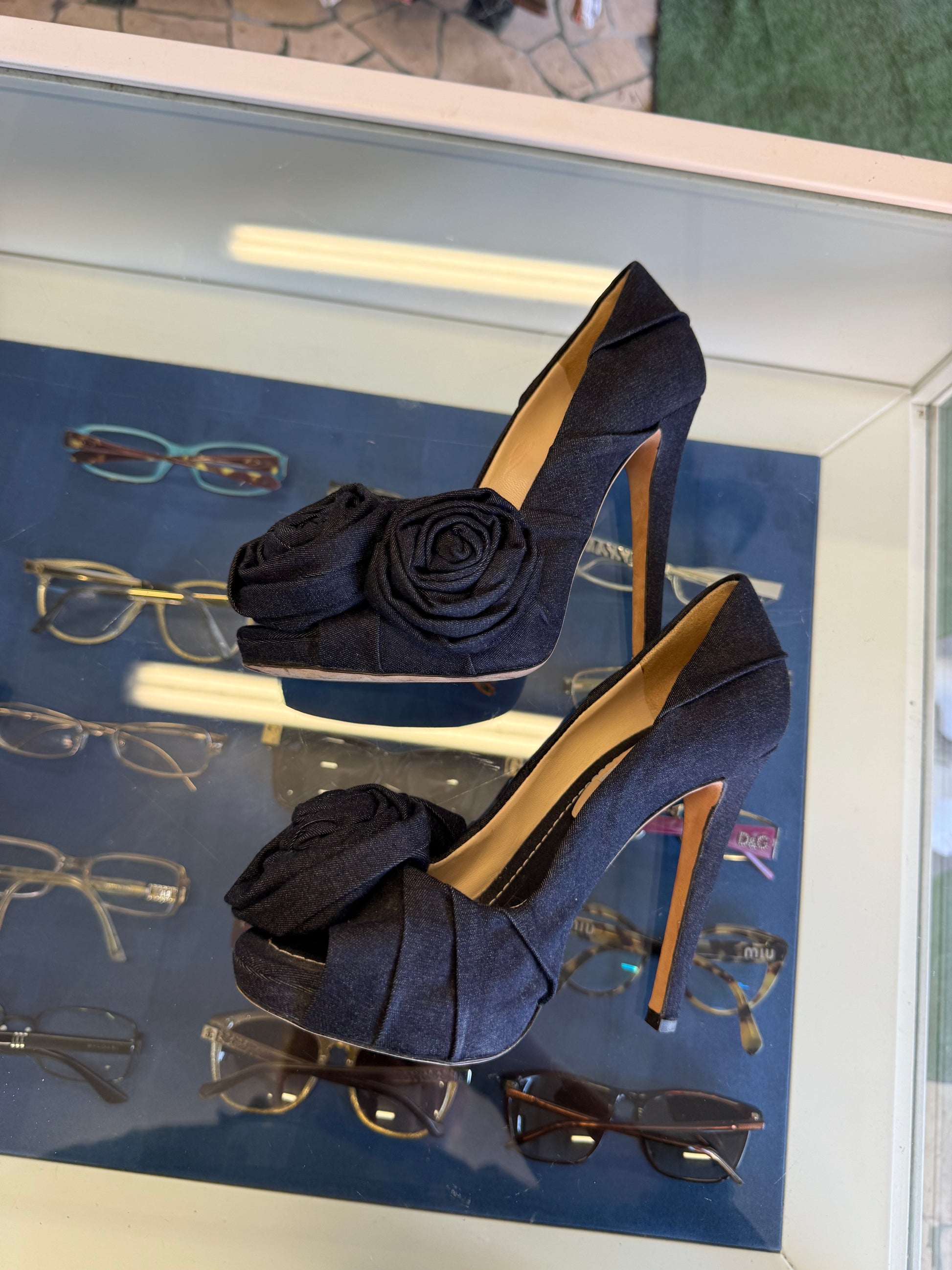 Décolleté Moschino in denim rose 00s
