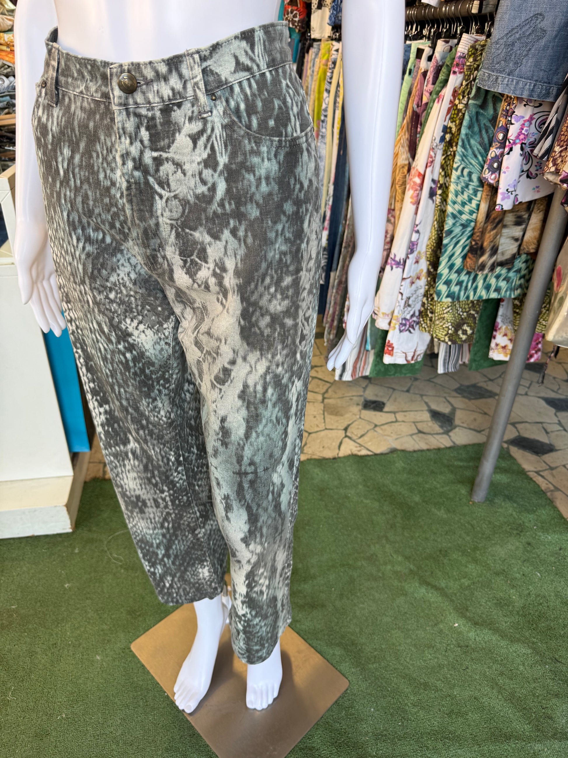 Jeans Roberto Cavalli pitone azzurro 00s