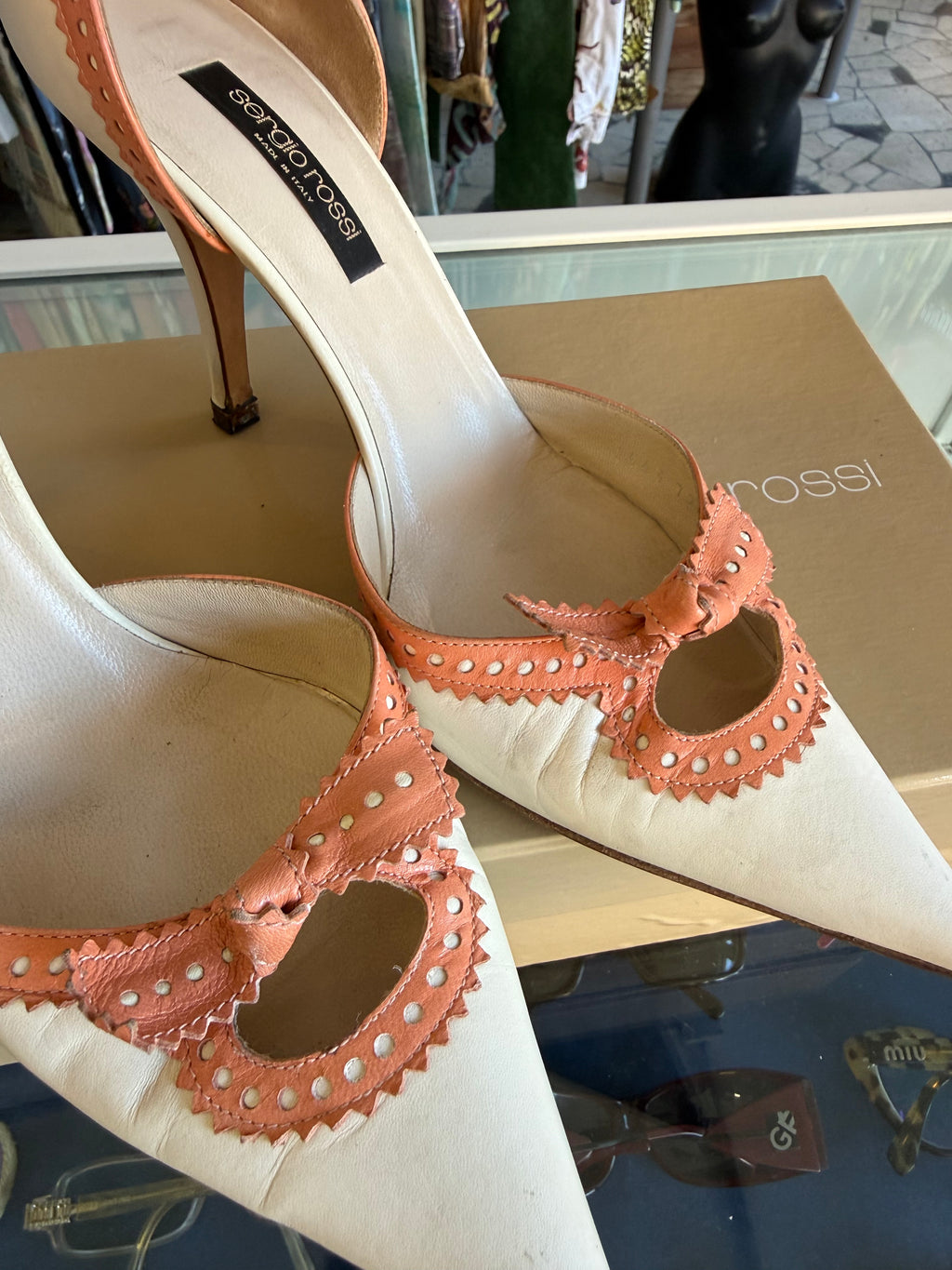Tacchi décolleté Sergio Rossi fiocco rosa 00s