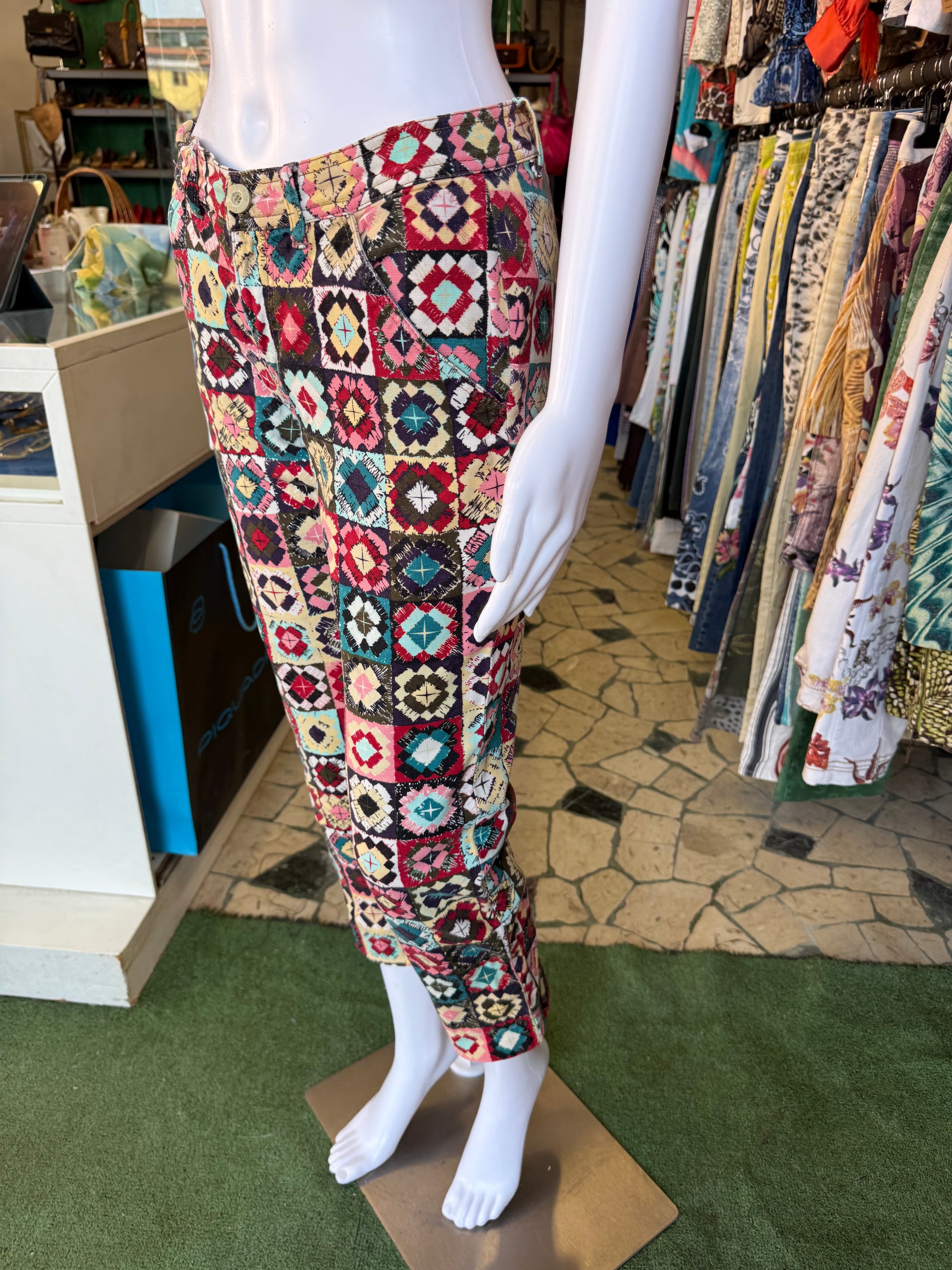 Jeans Capri Moschino patchwork 00s