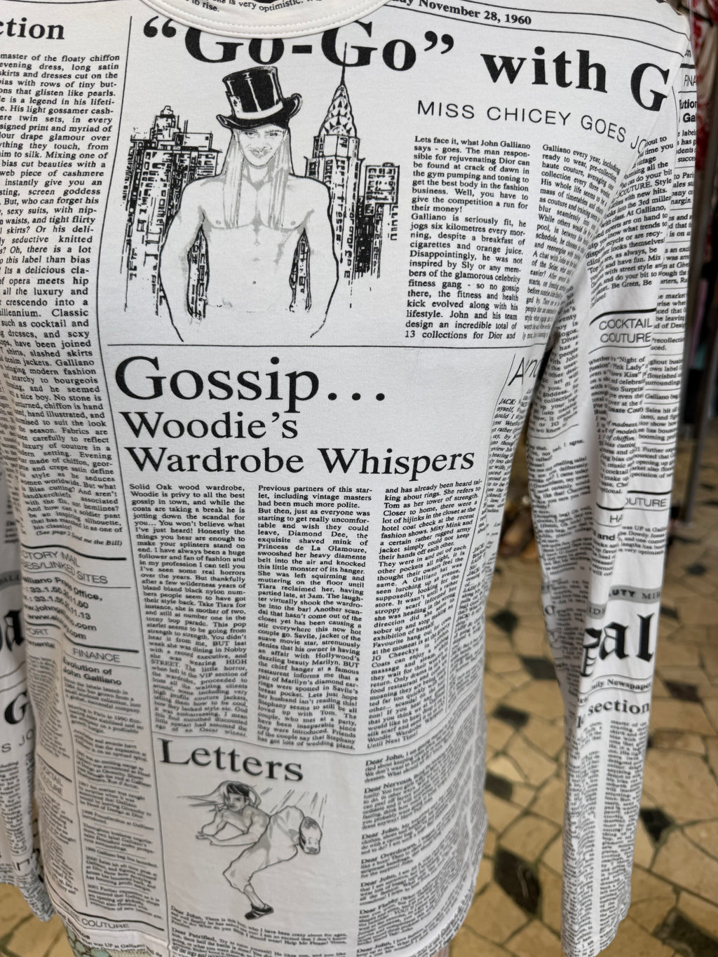 Top manica lunga John Galliano gazette 2000”