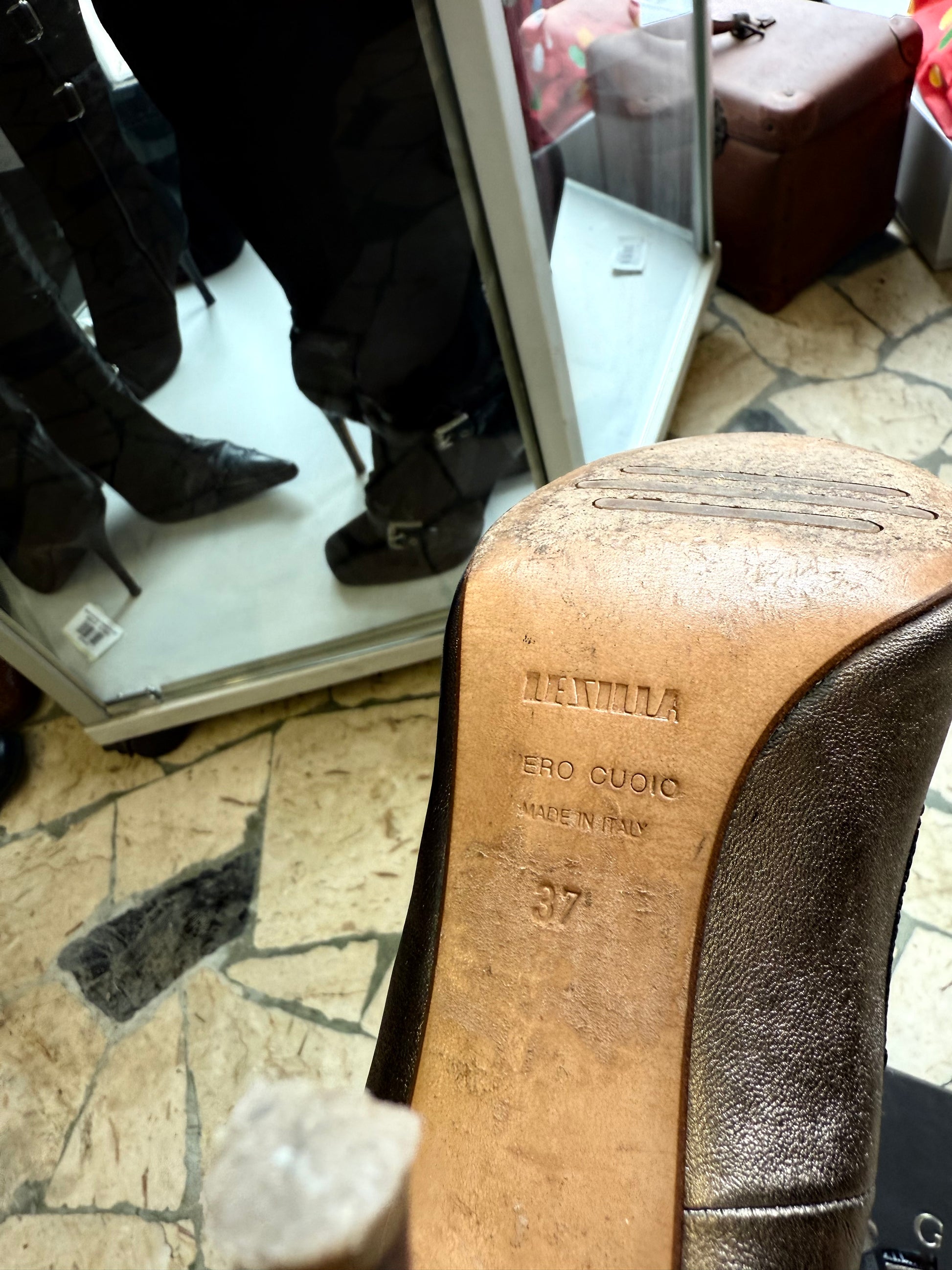 Décolleté Le Silla argento e nero