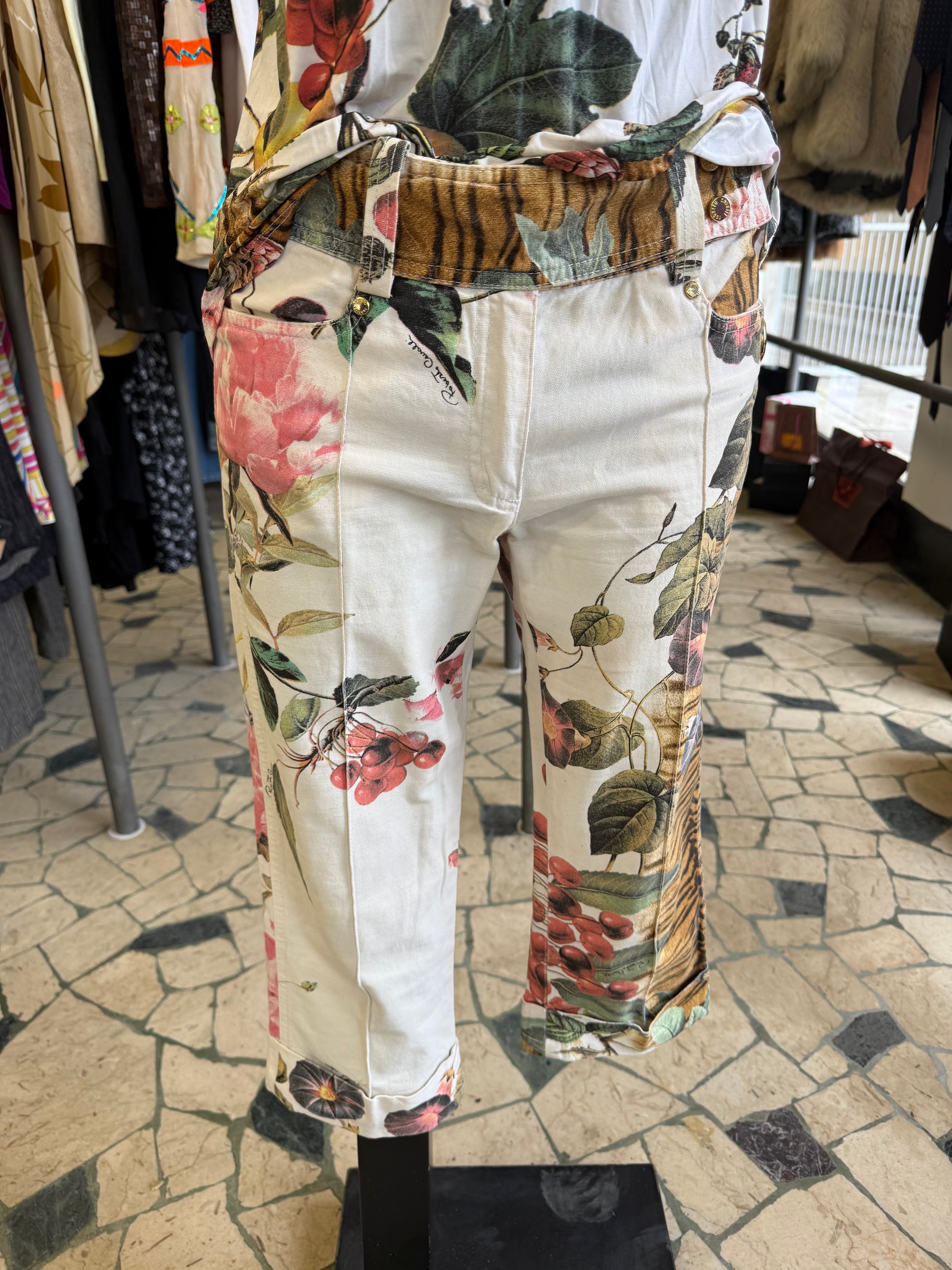 Completo Roberto Cavalli SS2005 tigre e fiori
