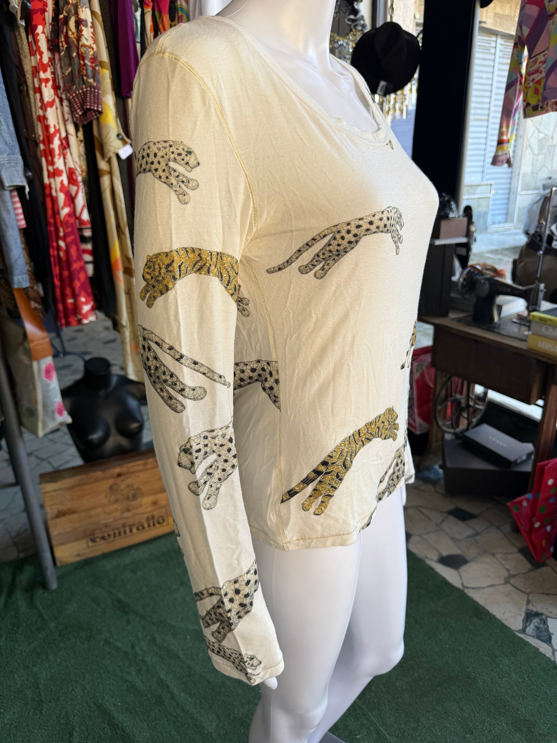 Top Roberto Cavalli FW2002 tigre e leopardo