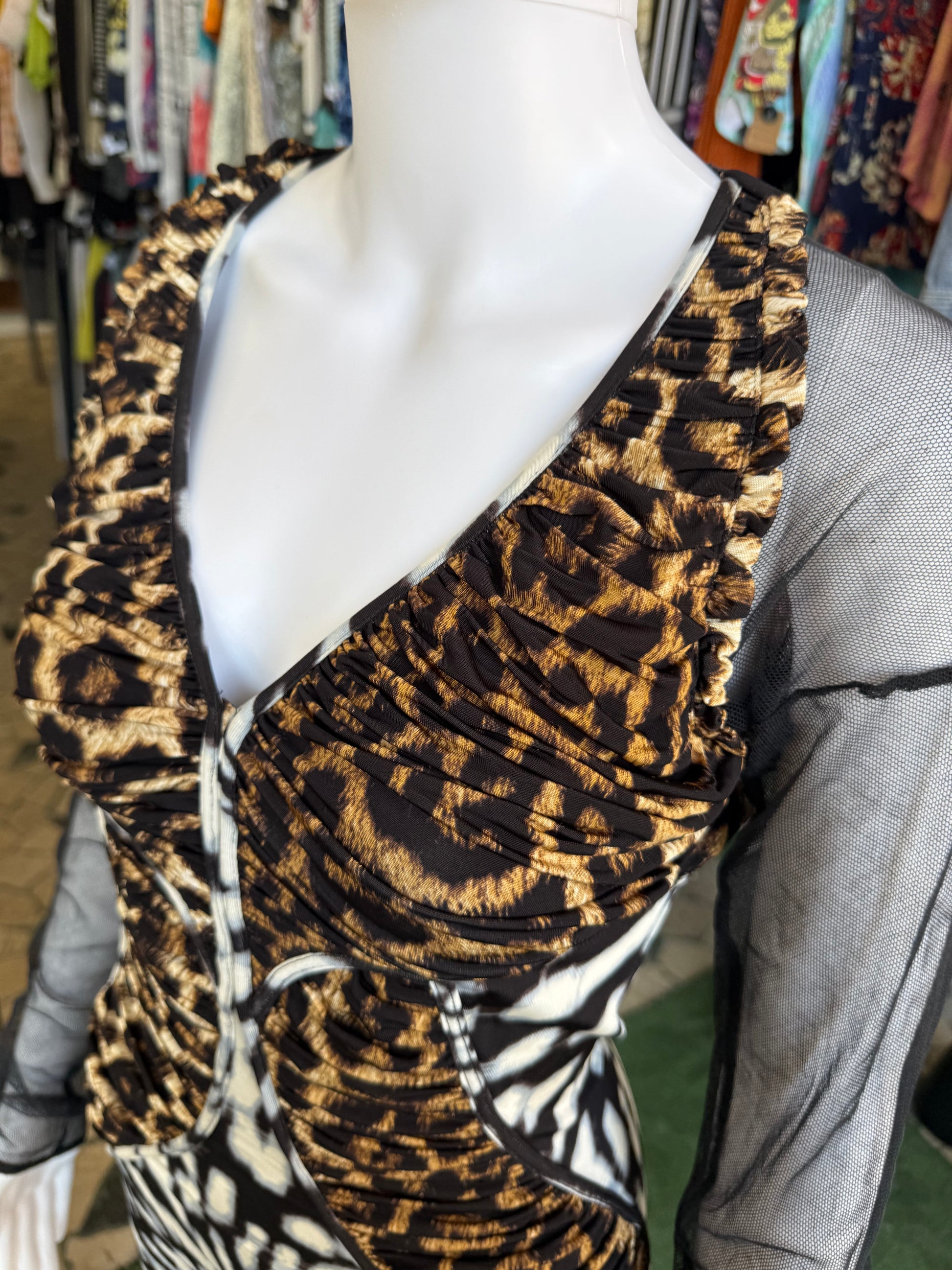 Abito Roberto Cavalli animalier leopardo nuovo 2000s