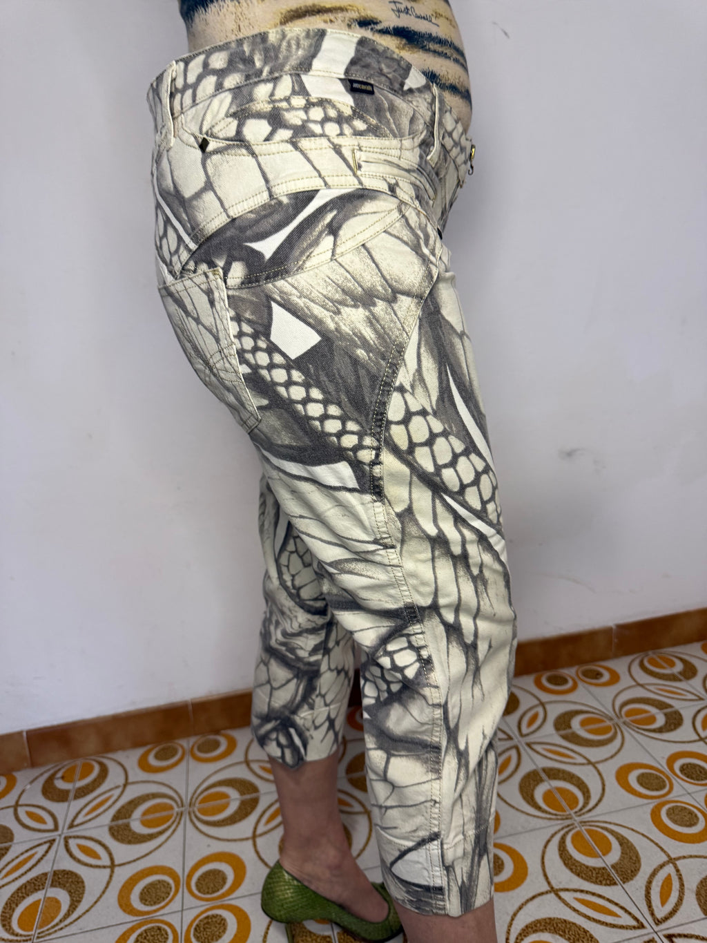 Jeans stampa squama cocco Roberto Cavalli Just 2000” pinochietto