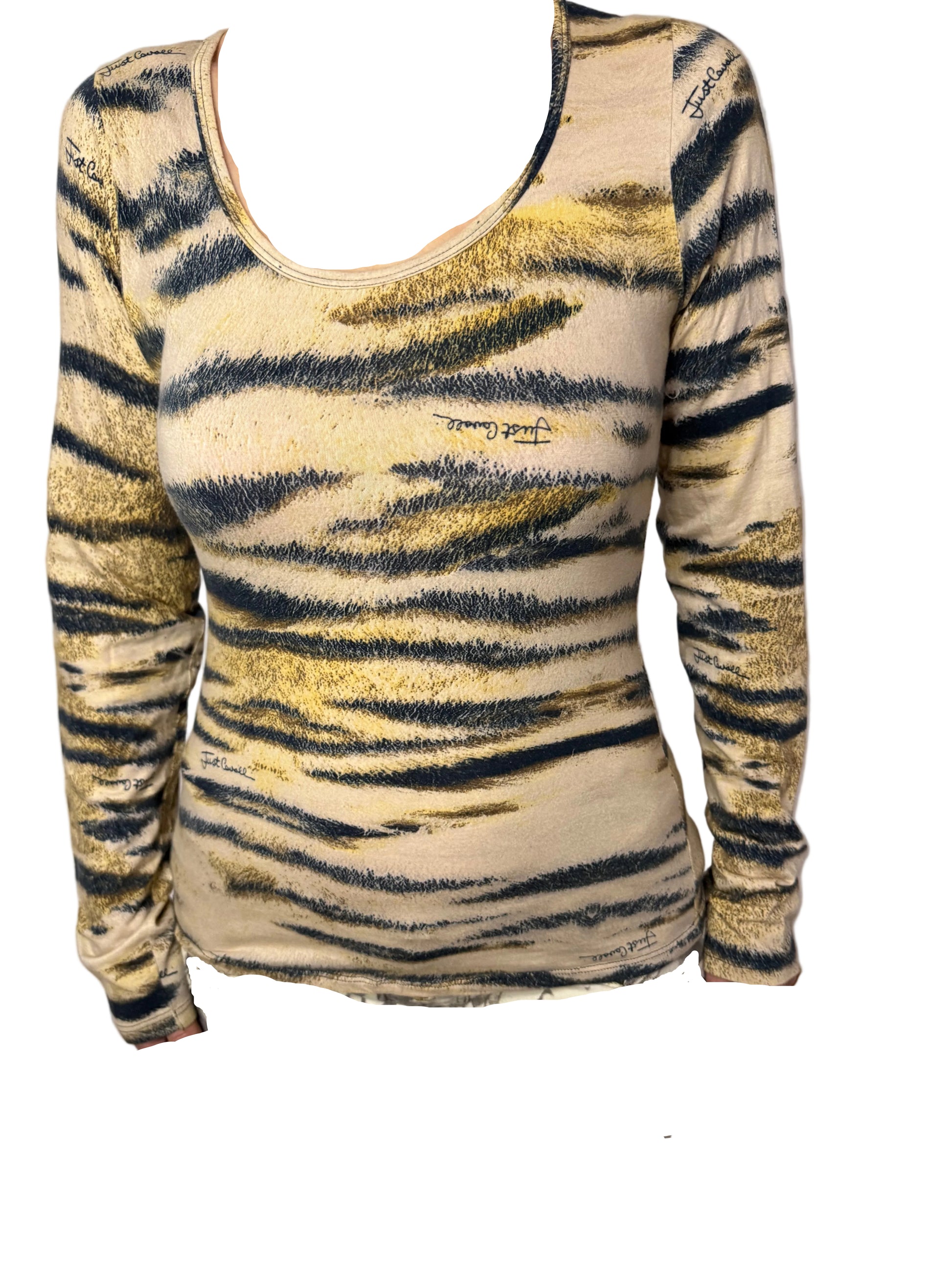Top schiena scoperta tigre chiara Roberto Cavalli 2000” iconic print