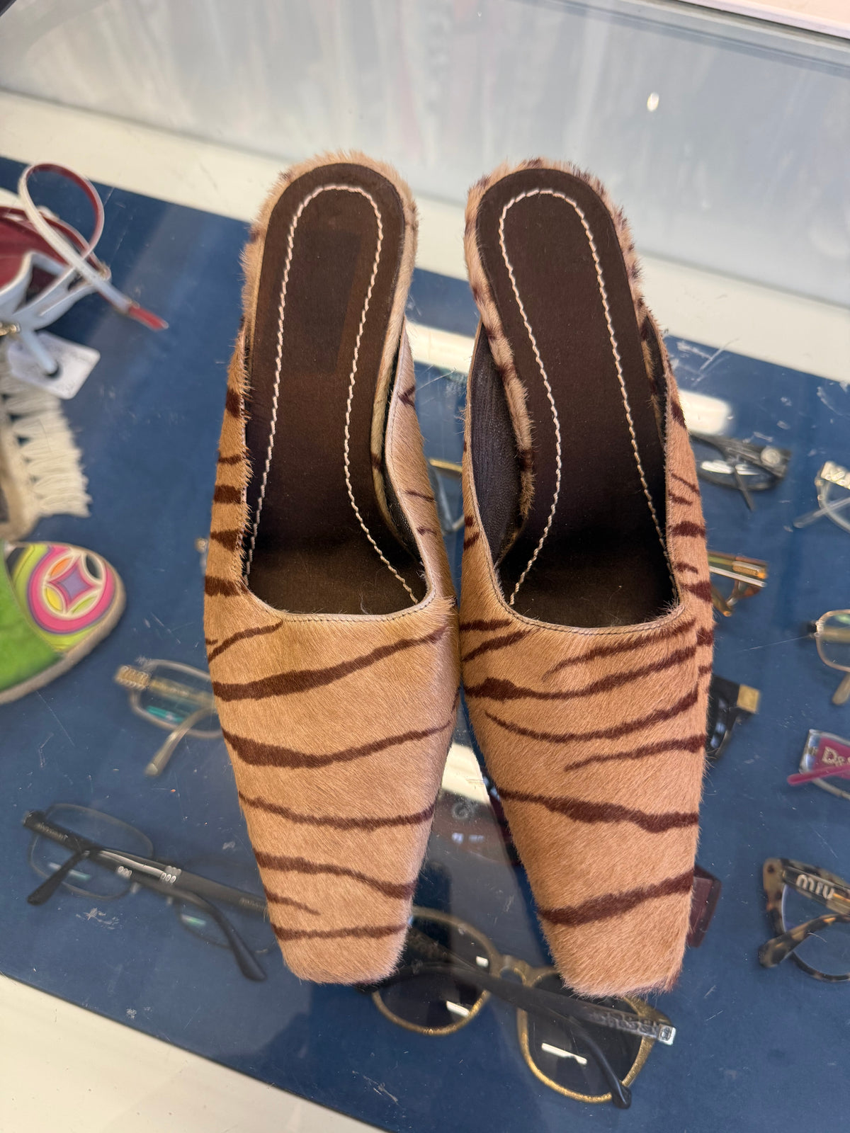 Sabot Valentino Garavani cavallino zebrato 90s/00s
