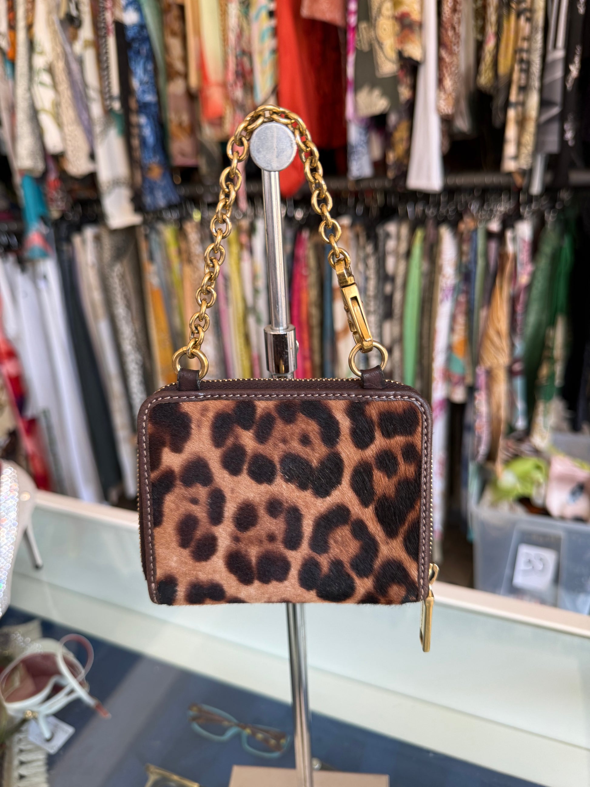 Micro pochette Dolce & Gabbana cavallino leopardato 00s