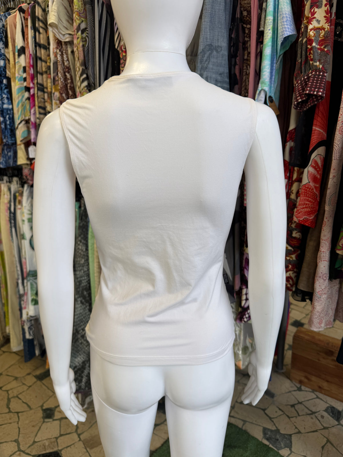 Top Moschino pianeti in paillettes 90s
