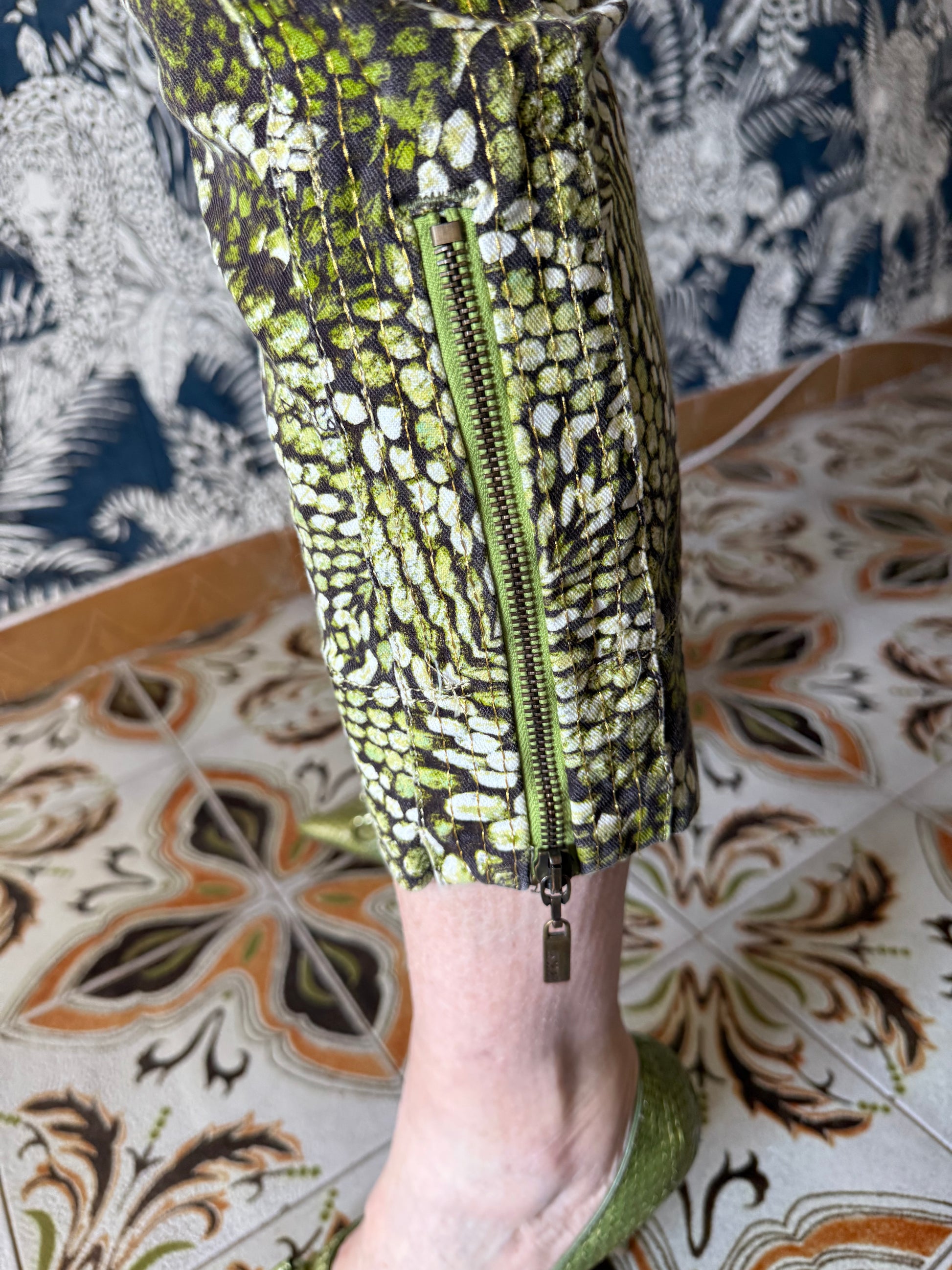 Abito completo pitone verde Roberto Cavalli Just 2000”