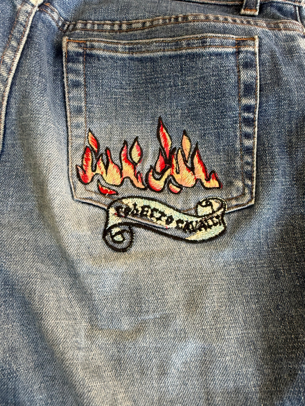 Jeans Roberto Cavalli SS2003 tattoo ricami