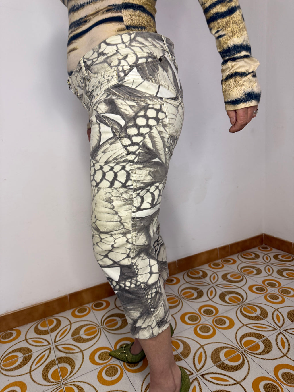 Jeans stampa squama cocco Roberto Cavalli Just 2000” pinochietto