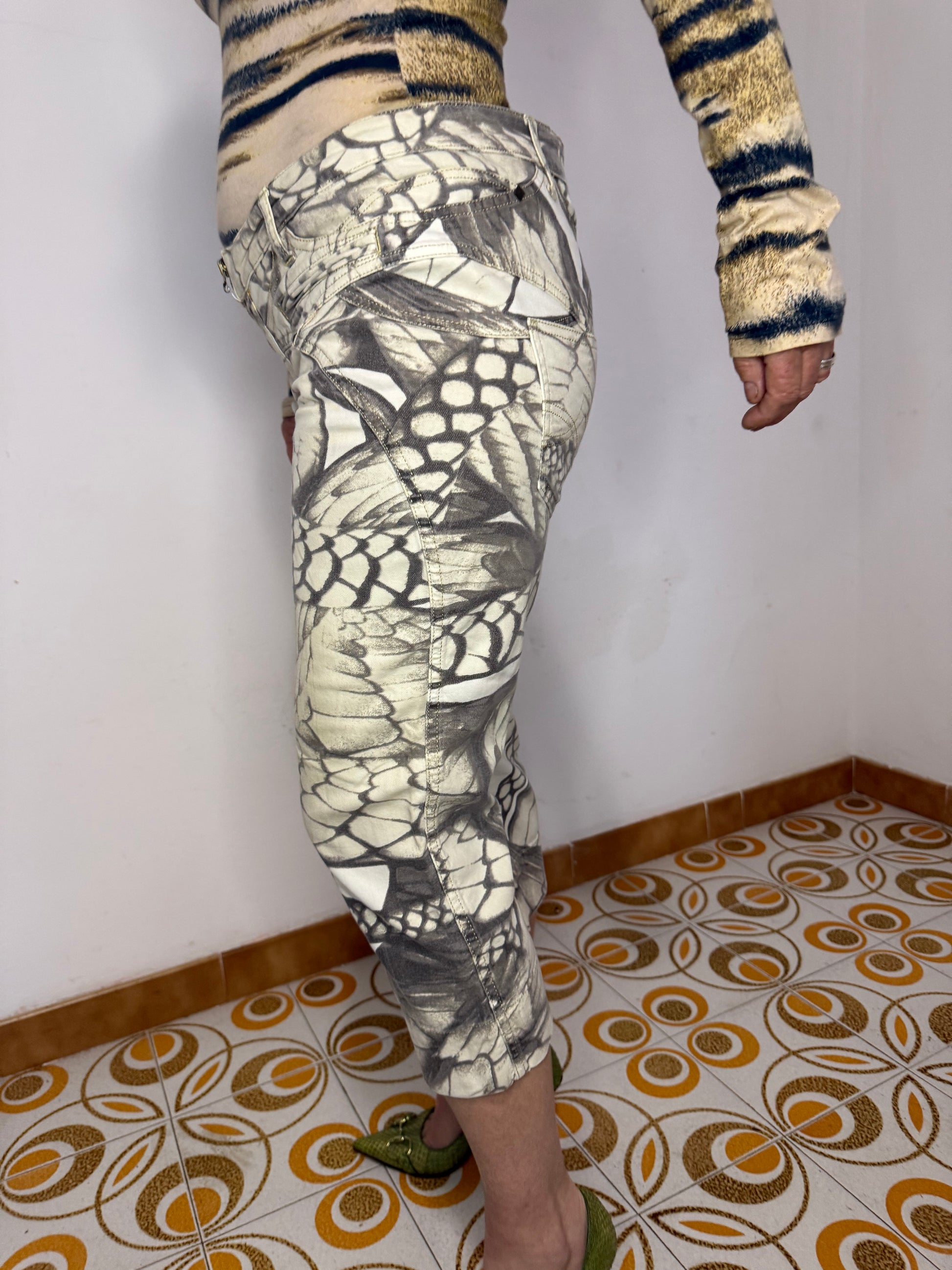 Jeans stampa squama cocco Roberto Cavalli Just 2000” pinochietto