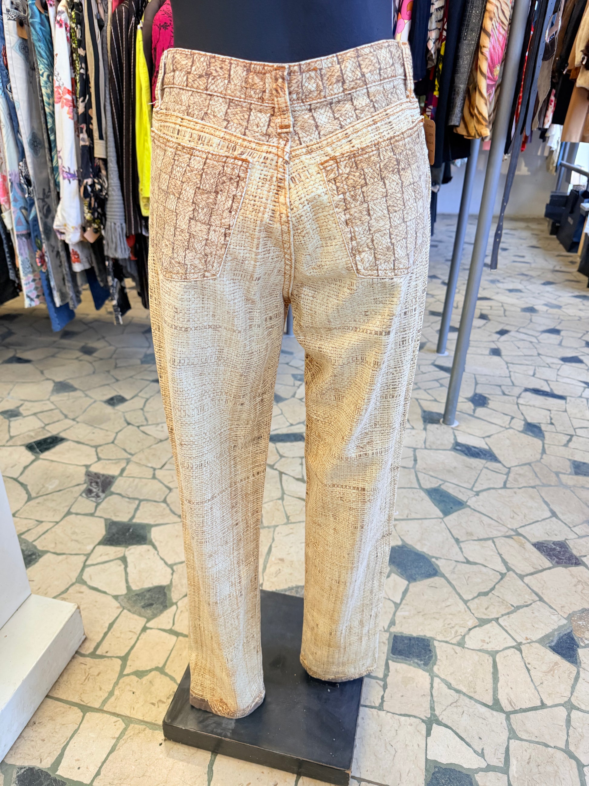 Jeans Roberto Cavalli SS1997 fieno e paglia giallo