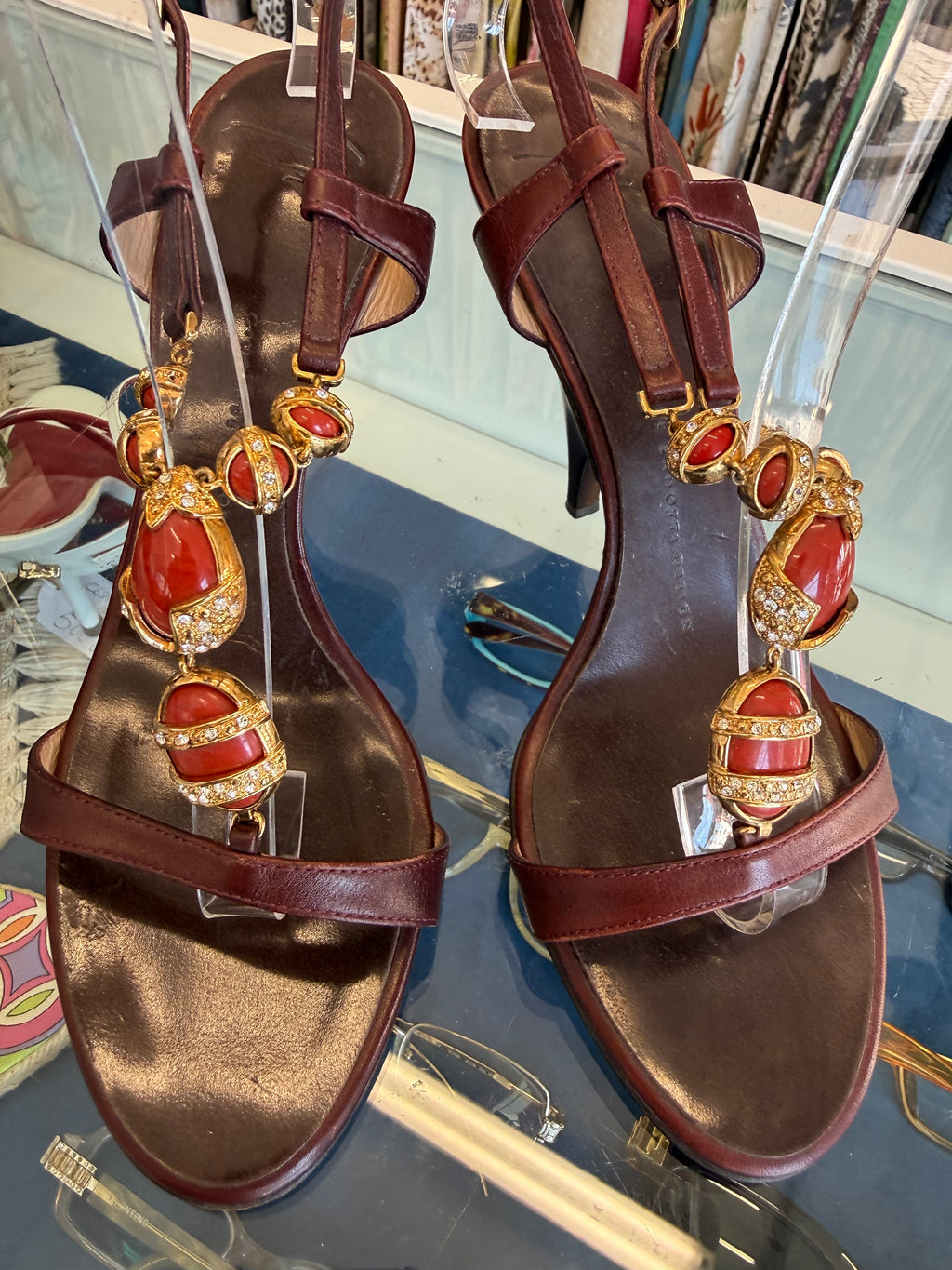 Sandali gioiello Giuseppe Zanotti corallo 00s