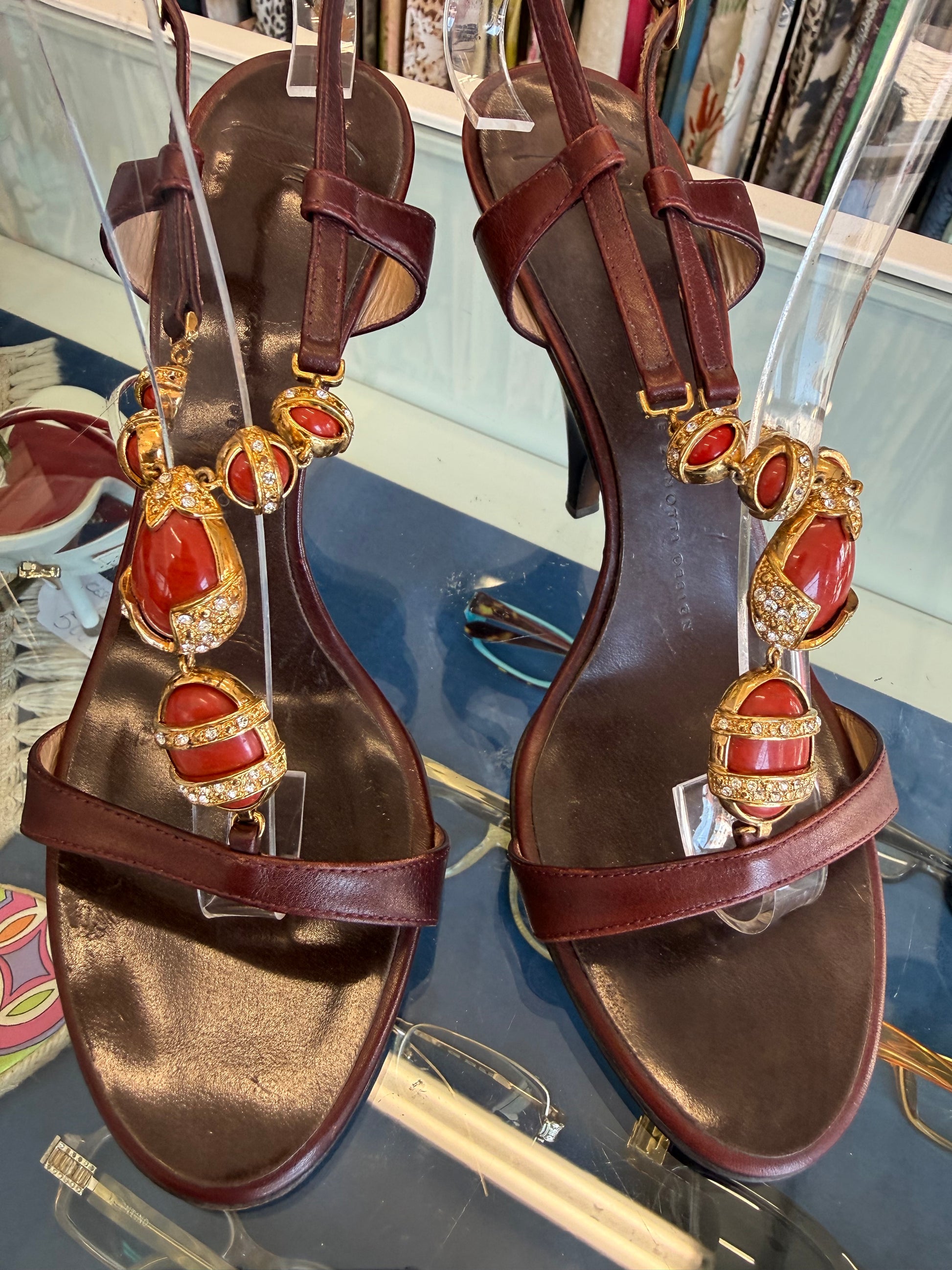 Sandali gioiello Giuseppe Zanotti corallo 00s